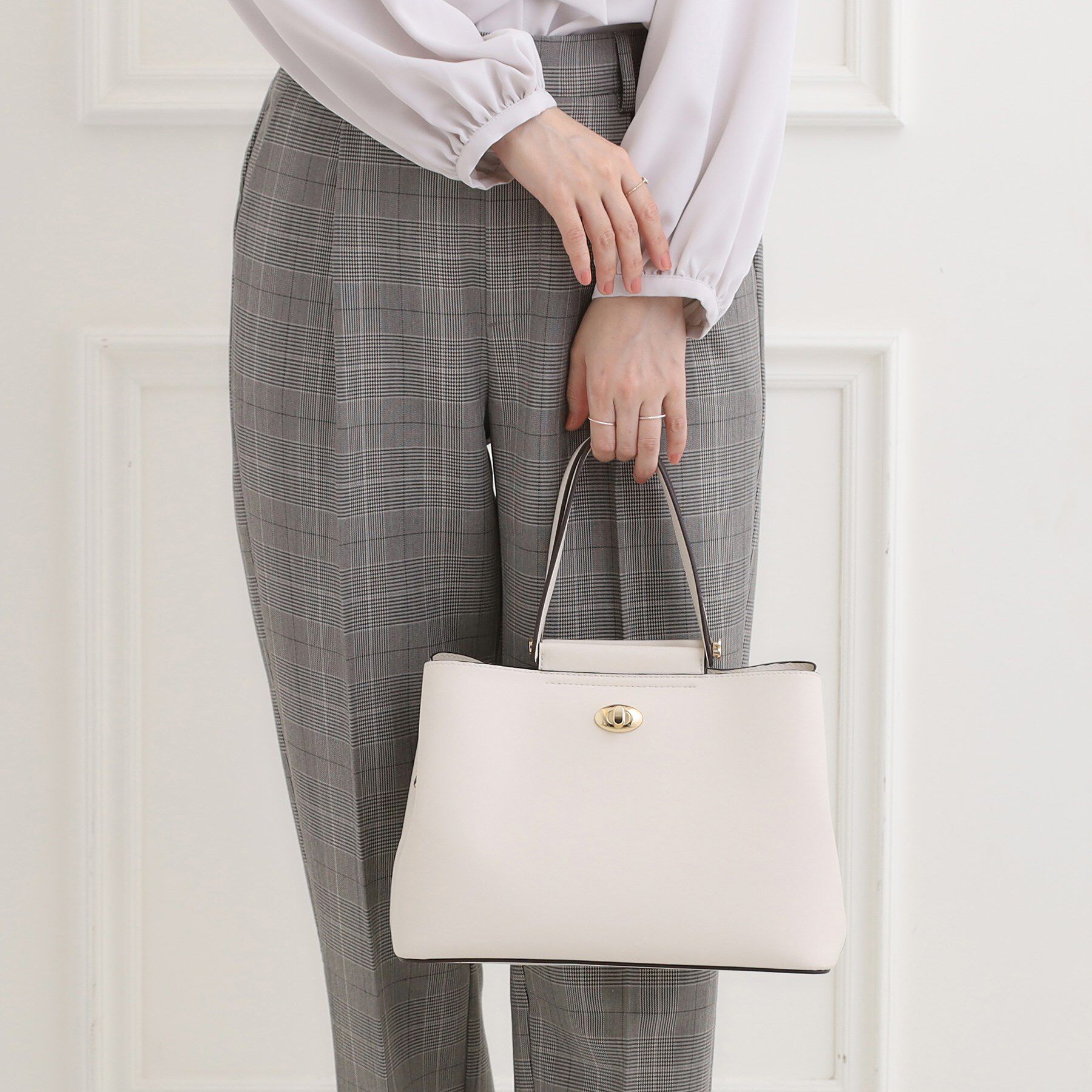 SHOO･LA･RUE「【セレモニー/2WAY】フロント金具トートバッグ」|トートバッグ|