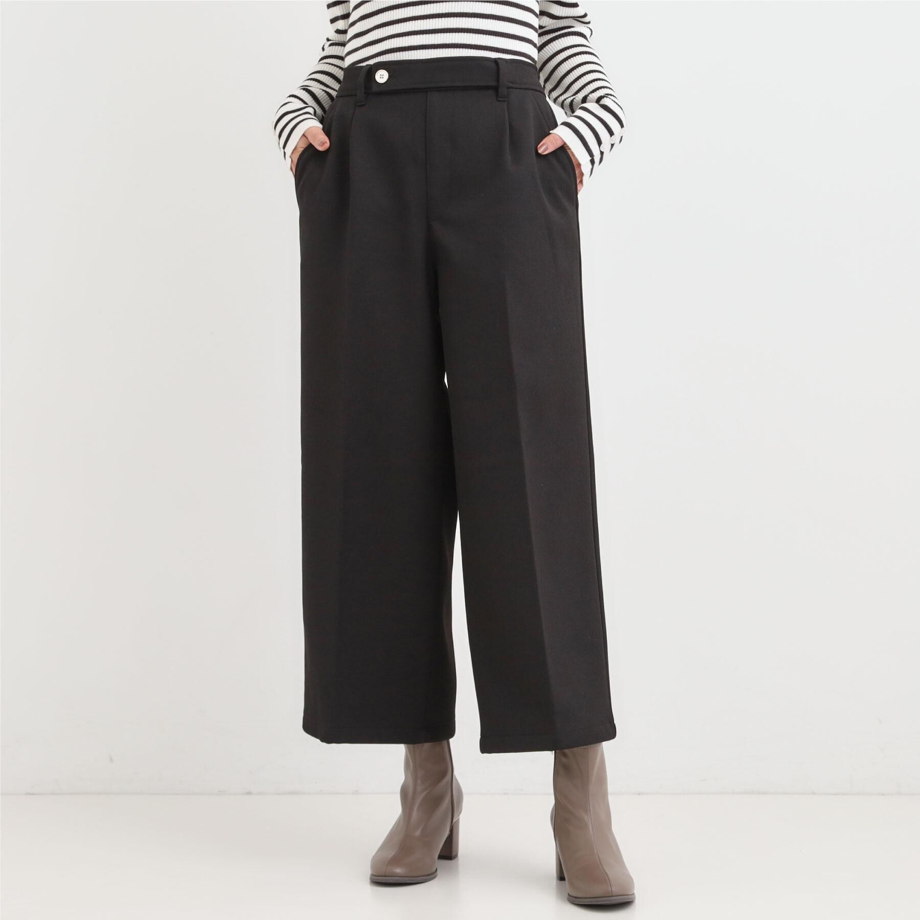 SHOO･LA･RUE「【着丈選べる】ウールフィールあったか裏起毛ワイドパンツ」|その他|