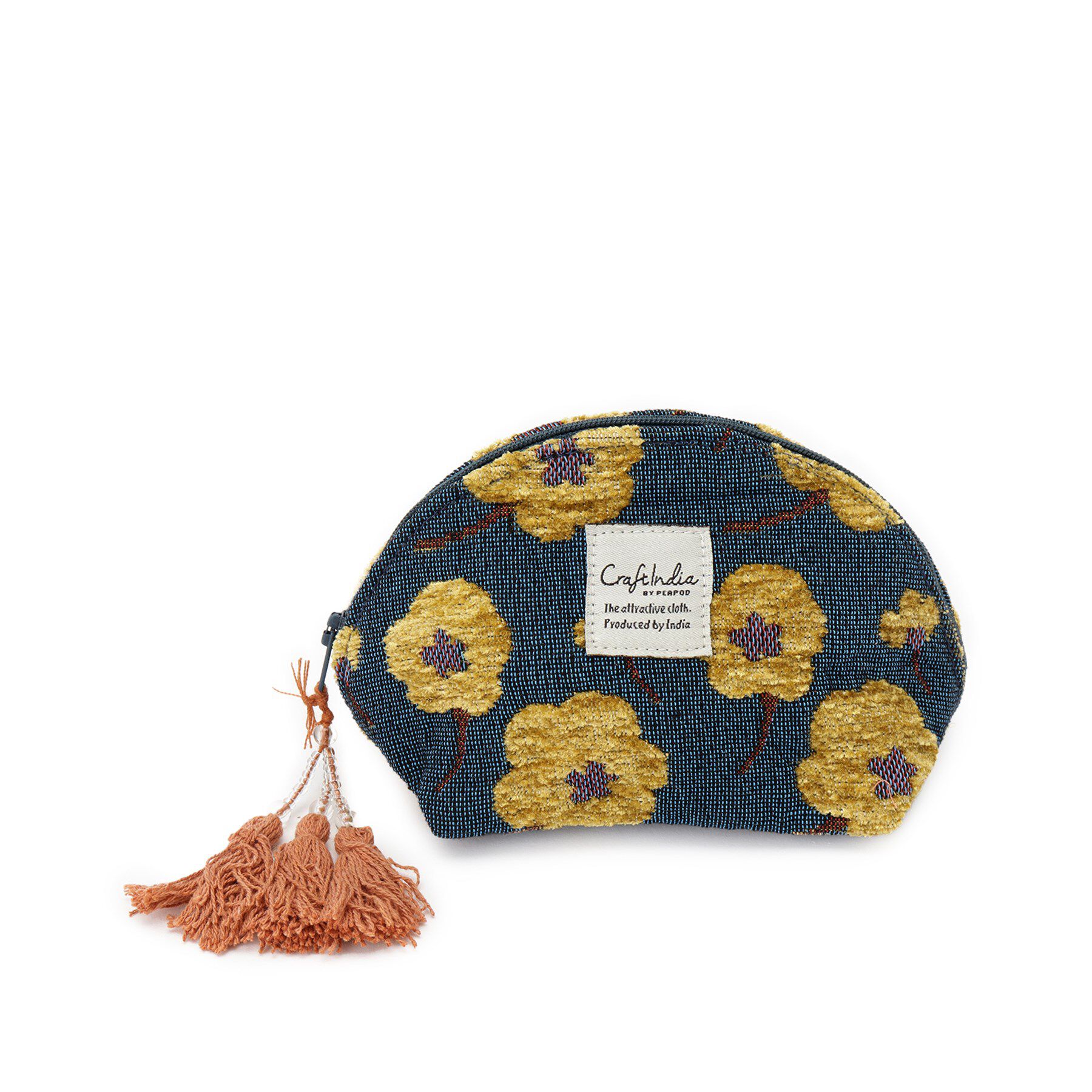 SHOO･LA･RUE「インド製ジャカードミニポーチ」|ポーチ|ブルー(451)