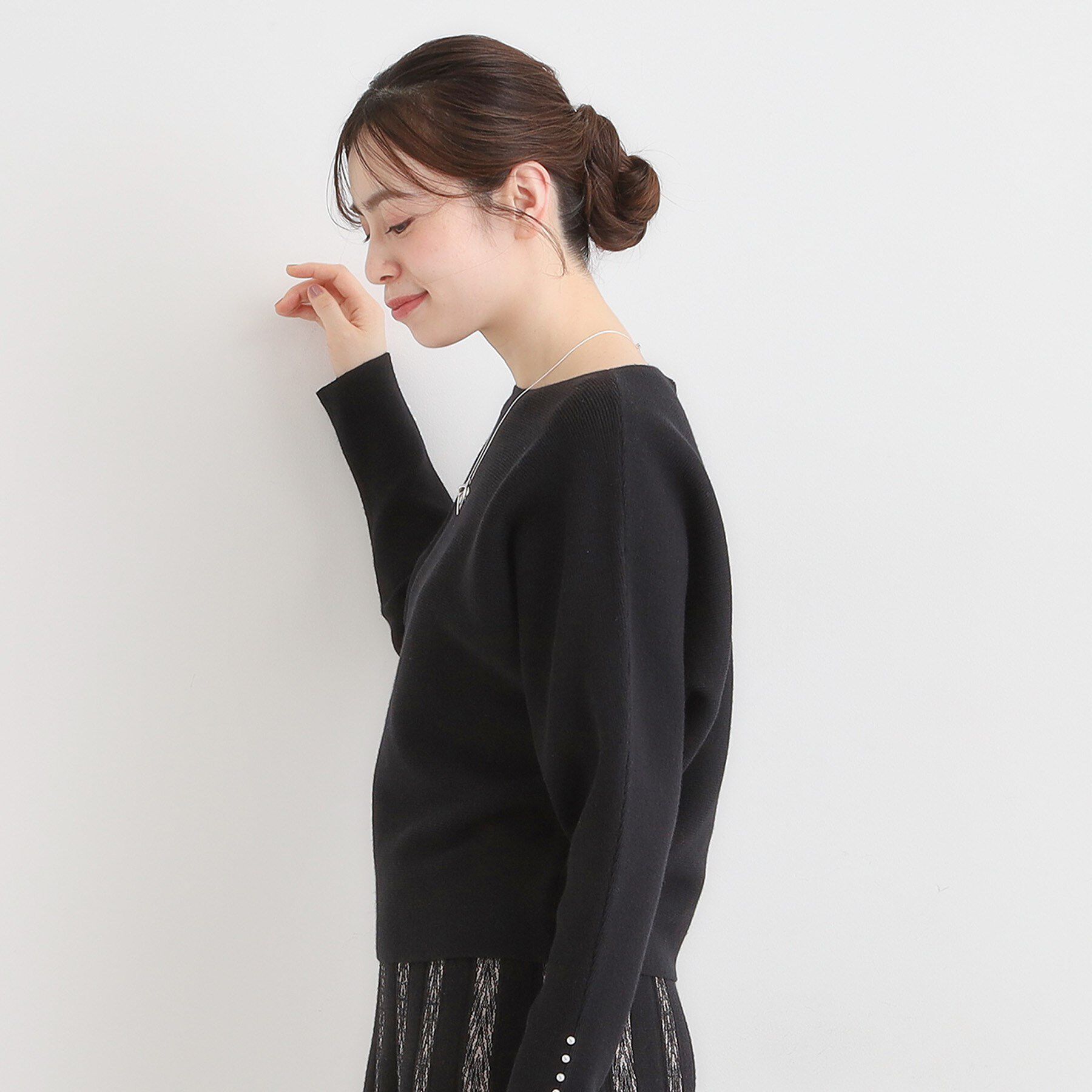 SHOO･LA･RUE「【洗濯機可】女性らしさ溢れる もちもちタッチが心地よい ドルマンニット」|ニット・セーター|