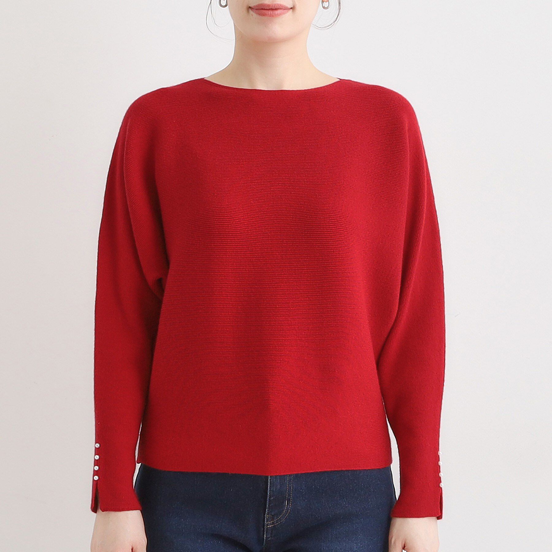 SHOO･LA･RUE「【洗濯機可】女性らしさ溢れる もちもちタッチが心地よい ドルマンニット」|ニット・セーター|