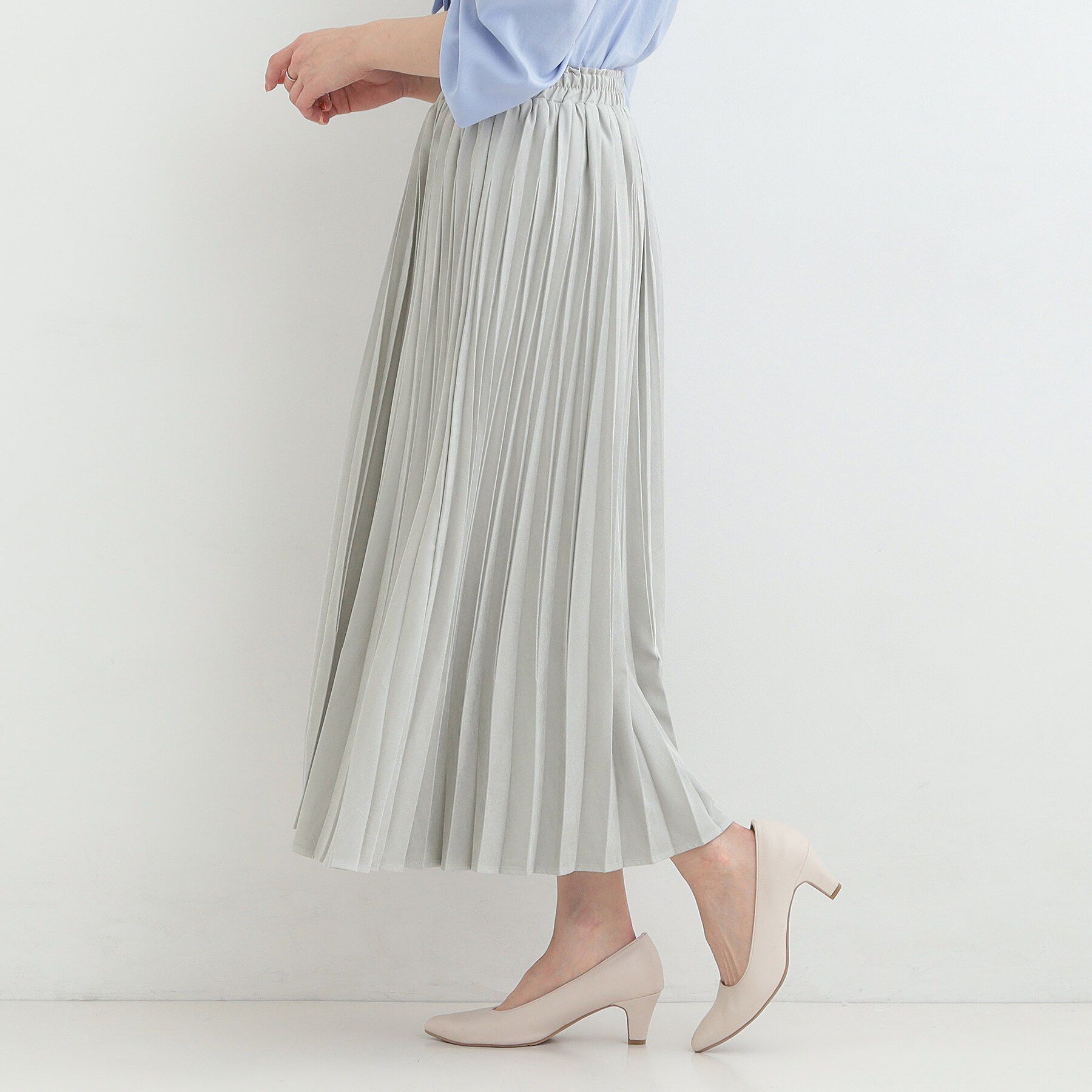 SHOO･LA･RUE「【洗濯機可/S-LL】きれいめにもカジュアルにも スエードライク プリーツスカート」|スカート|
