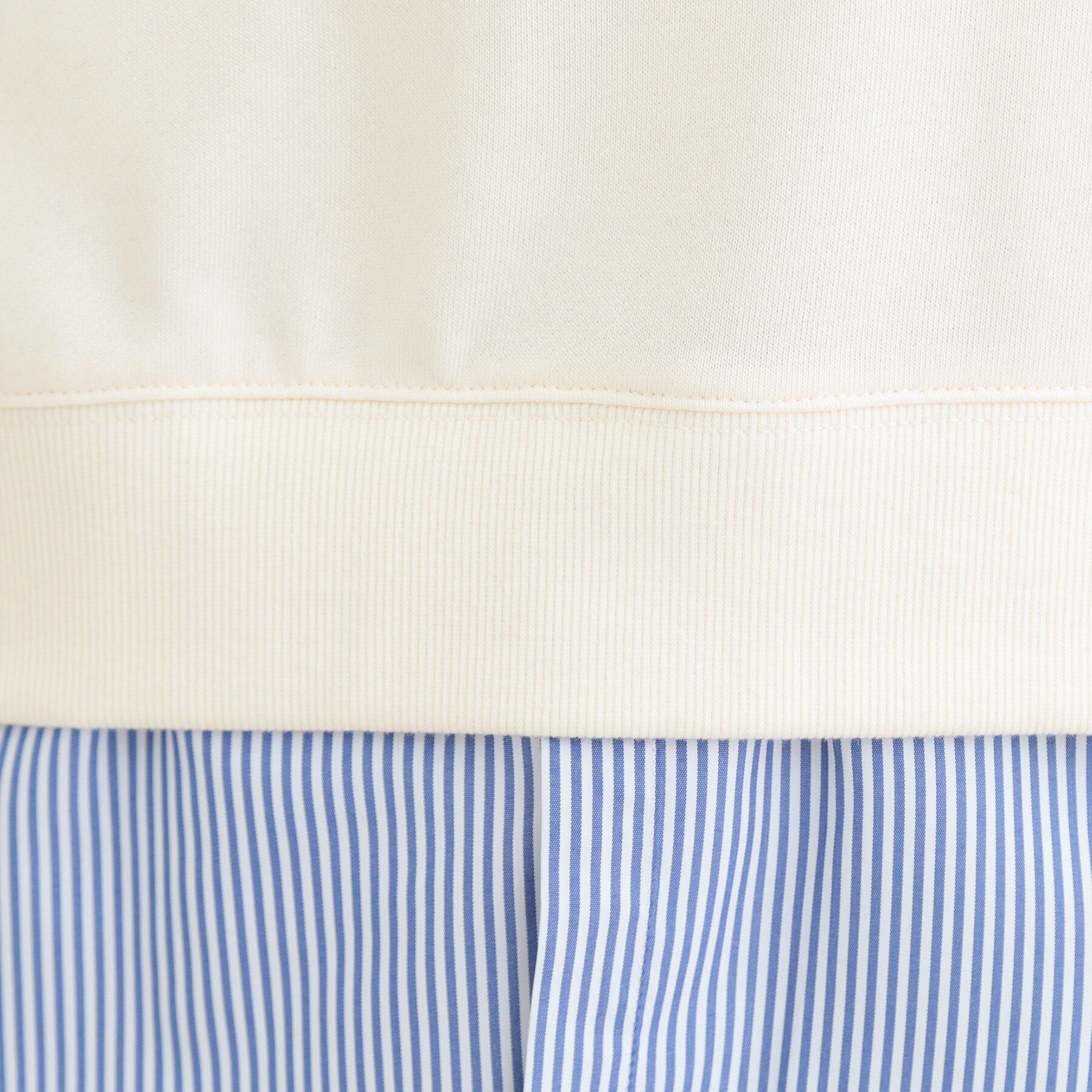 SHOO･LA･RUE「【洗濯機可/S-LL】1枚でサマ見え　シャツレイヤード風 スウェット」|パーカー|