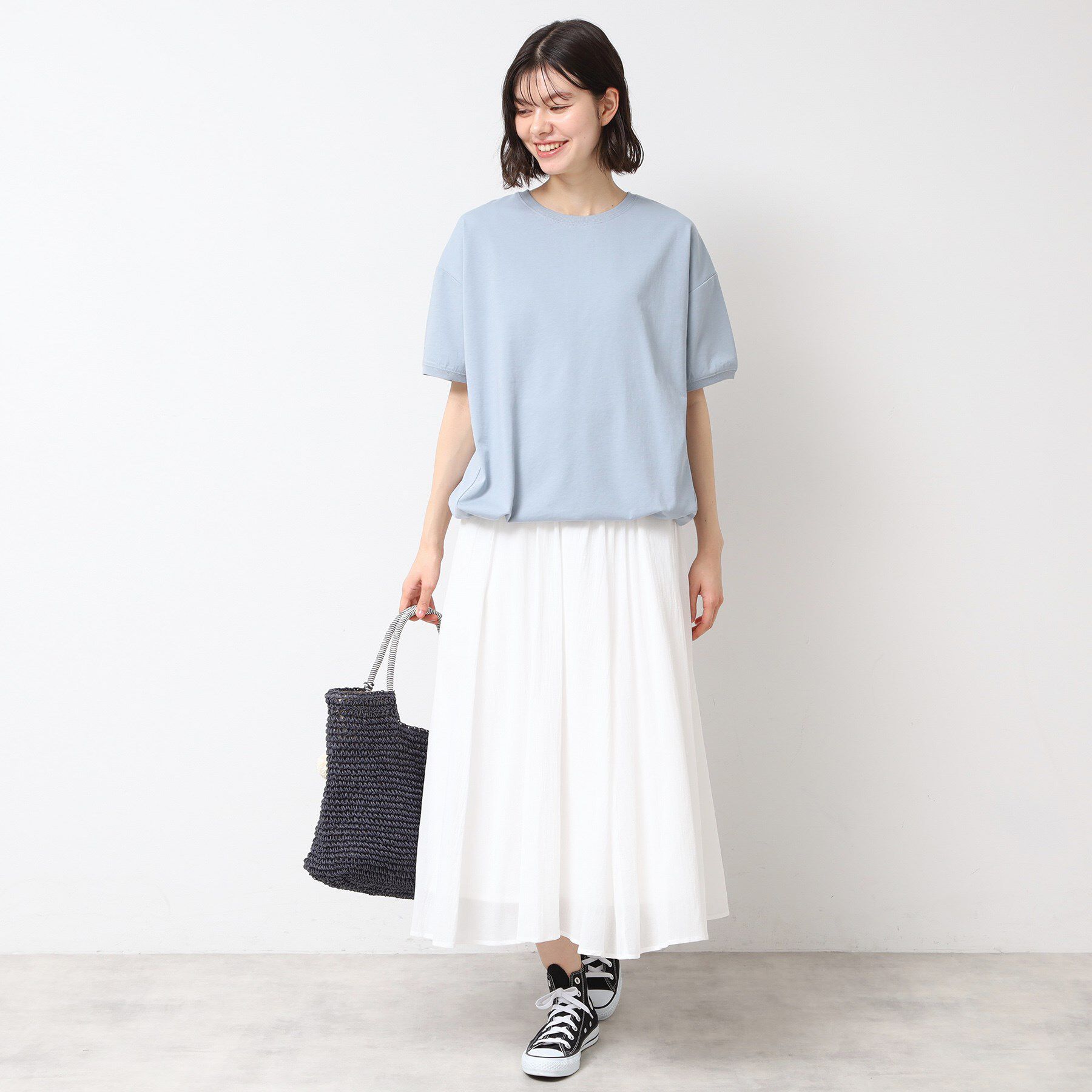 Dessin「【ウエストゴム・洗える】コットンフレアースカート」|スカート|