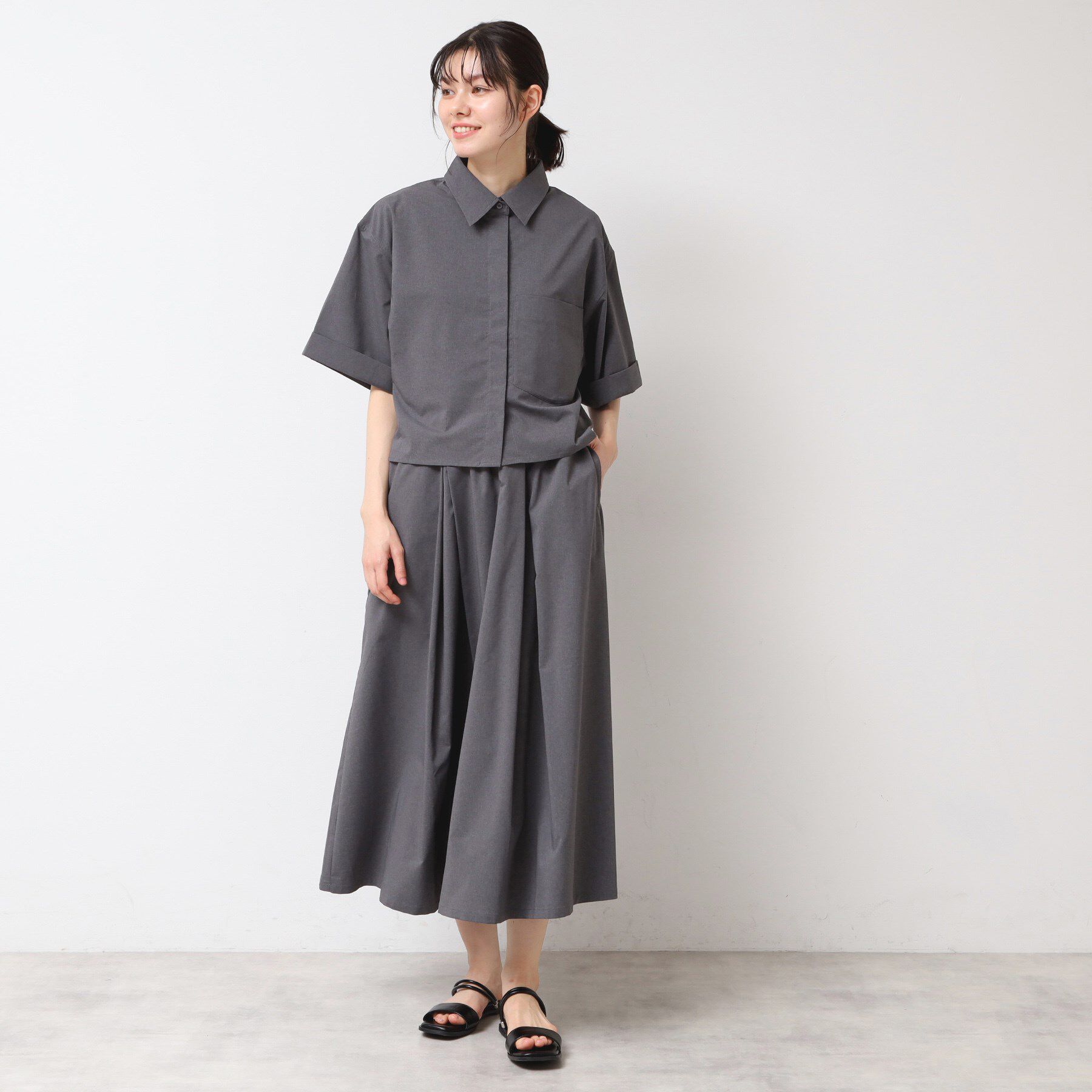 Dessin「【撥水・セットアップ可能・ウエストゴム】フレアースカート」|スカート|