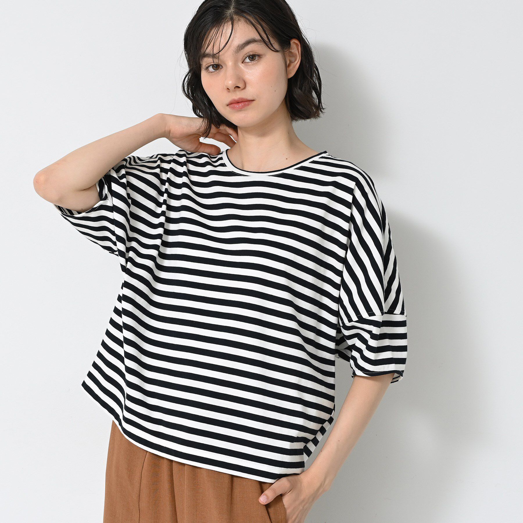 Dessin「【二の腕カバー／UVカット】ランタンスリーブカットソー」|Tシャツ・カットソー|