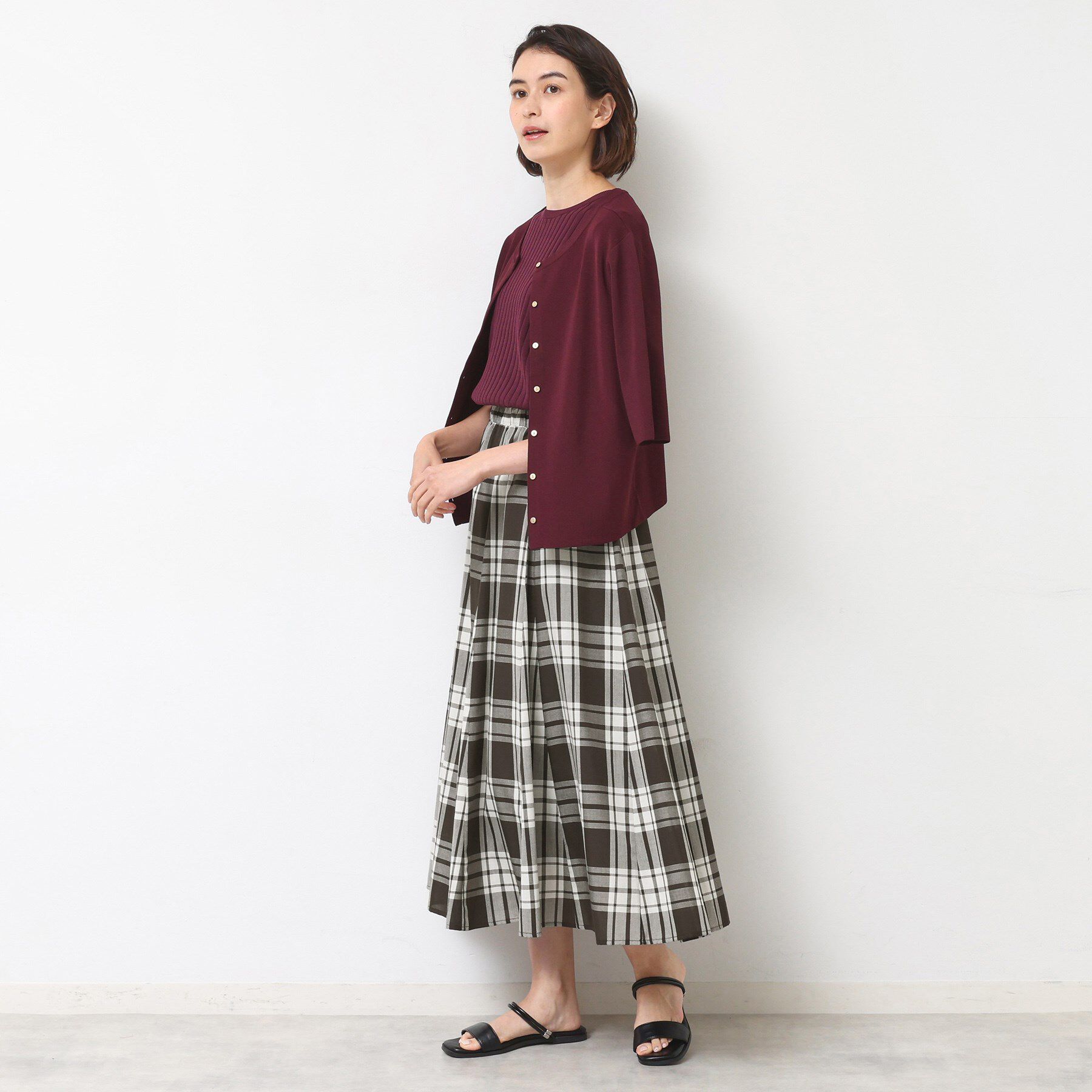 Dessin「【ウエストゴム/洗える】映えチェック柄スカート（XS~L）」|スカート|