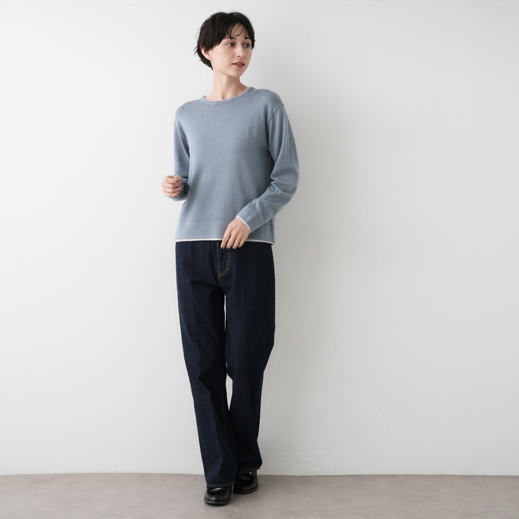 Dessin「【ユニセックス/洗える】バイカラーニット」|ニット・セーター|