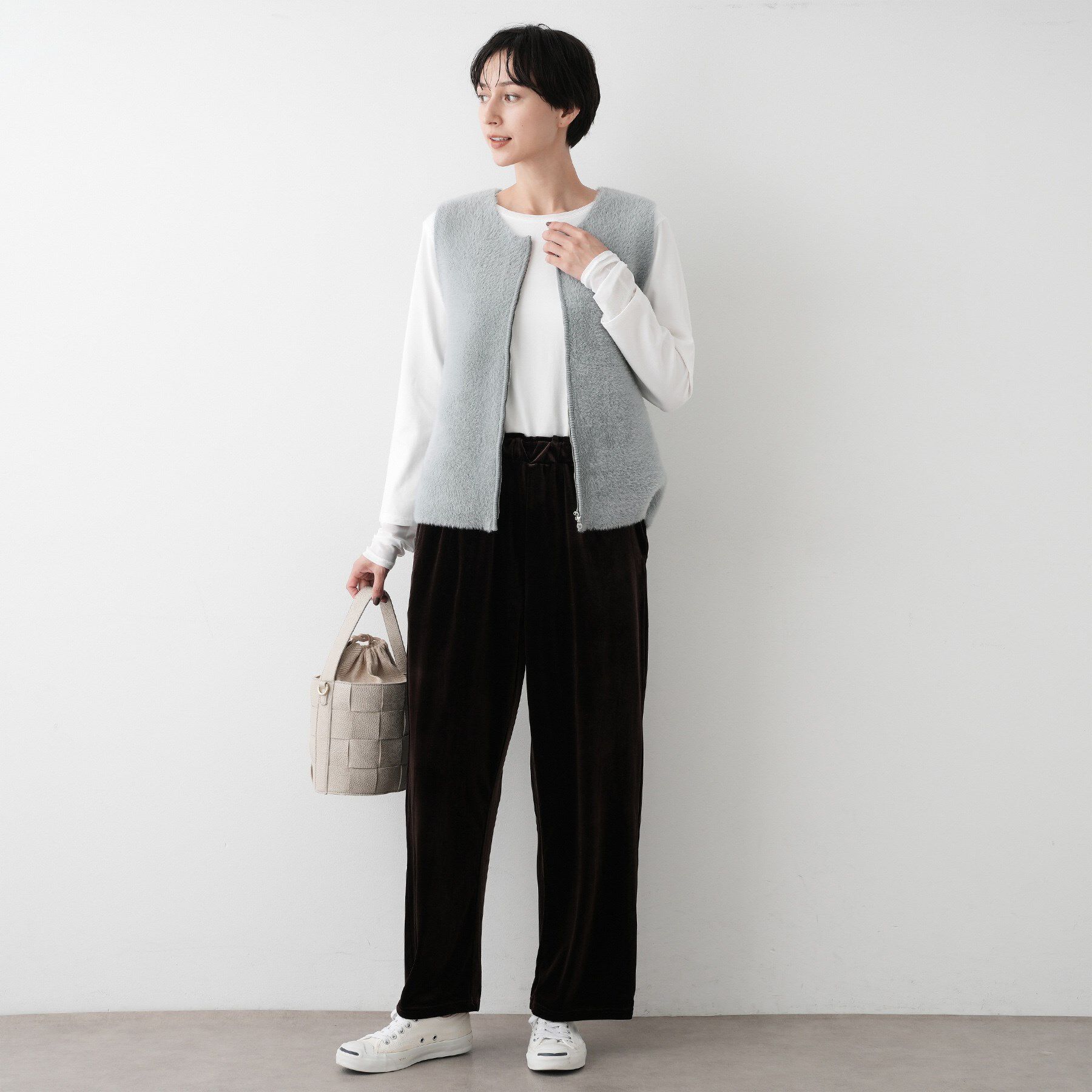 Dessin「【洗える】ファーヤーンジップジレ」|ベスト・ジレ|