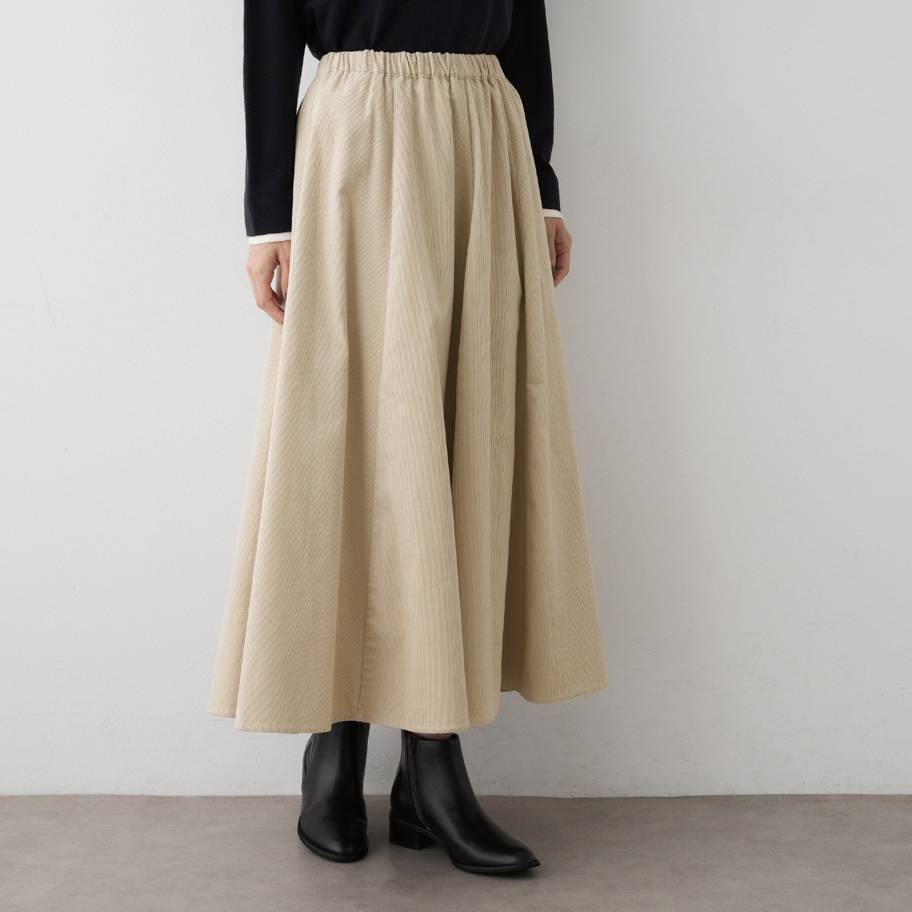 Dessin「【洗える】コーデュロイフレアスカート」|スカート|トープ(055)