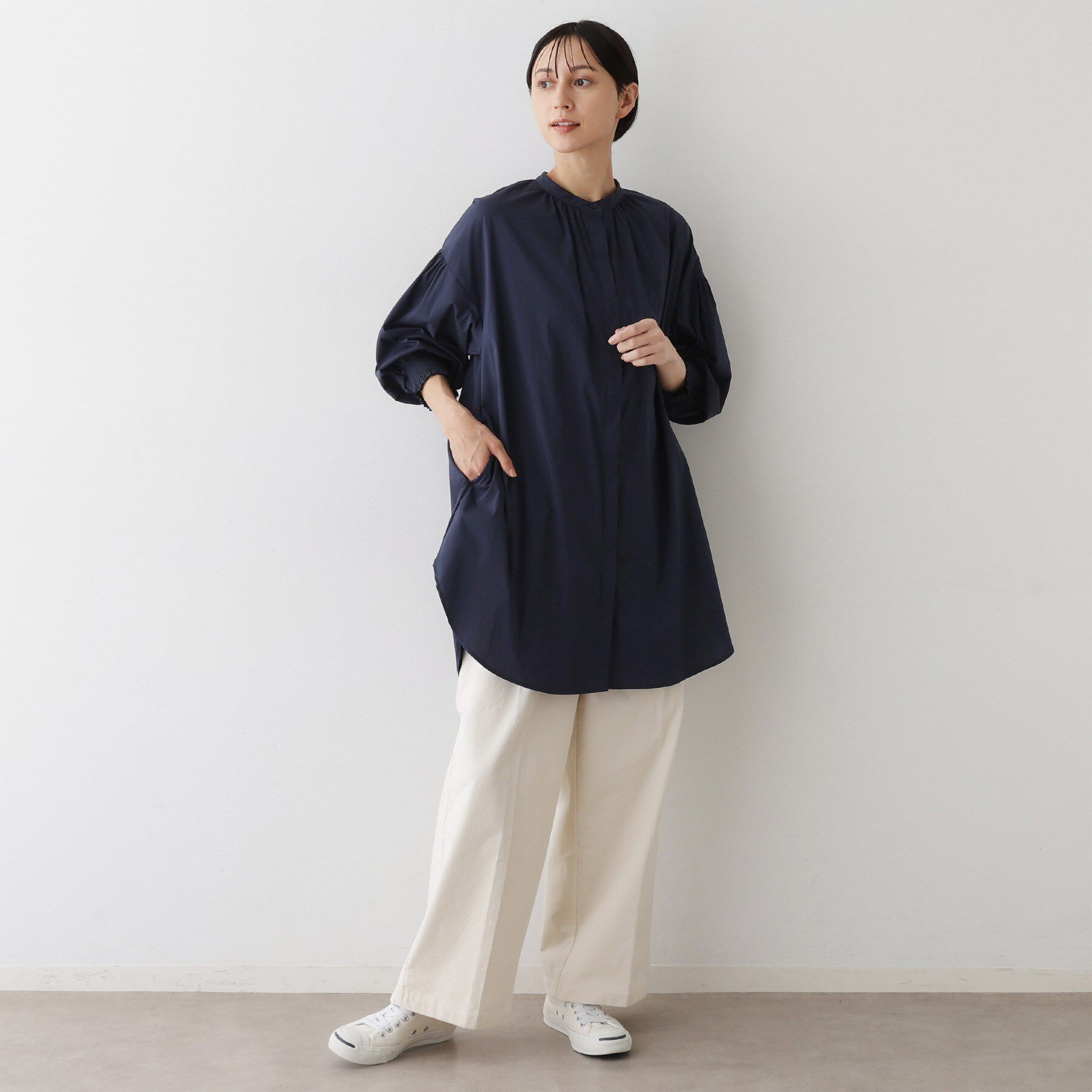 Dessin「【洗える】ラグランスリーブチュニックシャツ」|チュニック|
