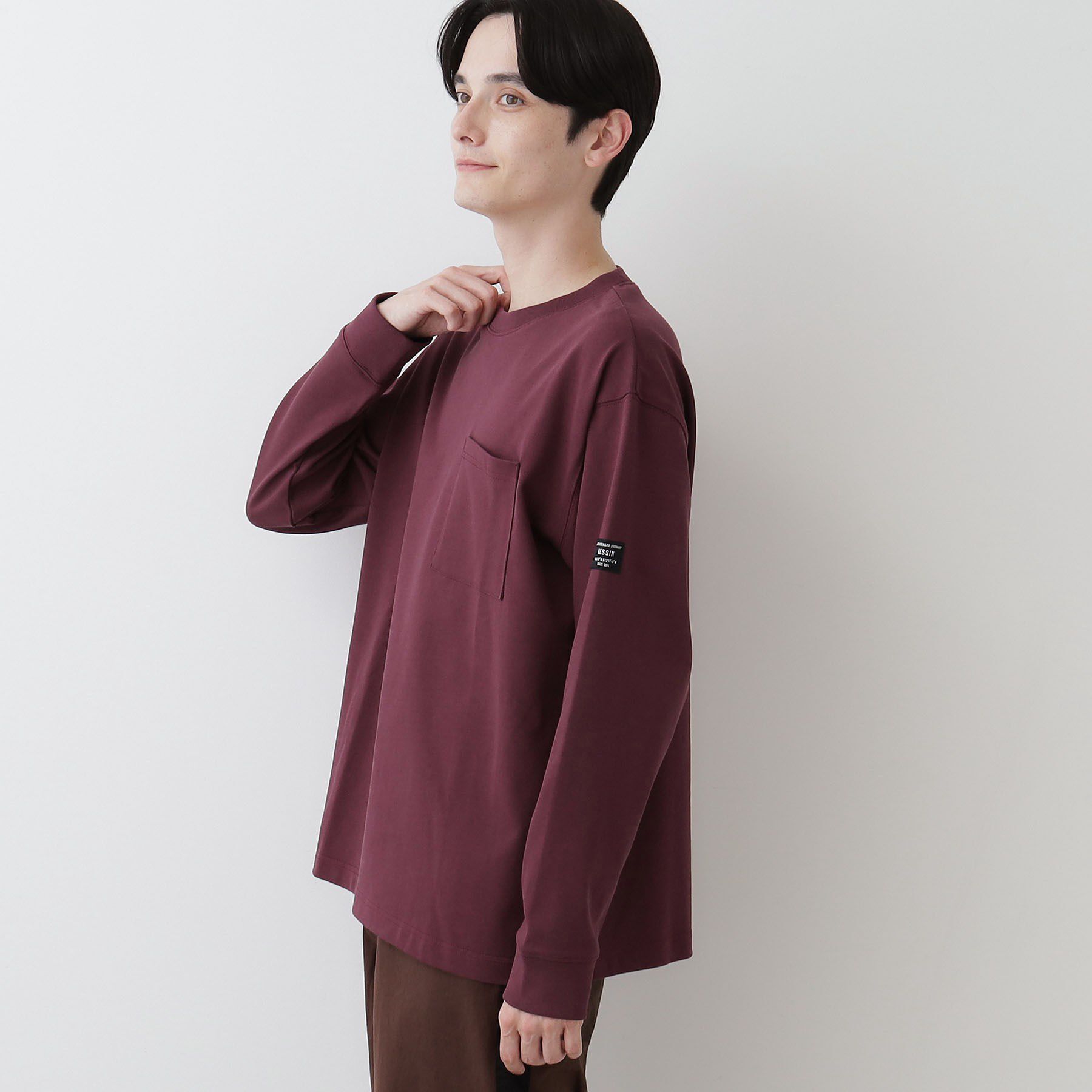 Dessin「【洗える】ヘビー天竺ロンT」|Tシャツ・カットソー|ボルドー(064)