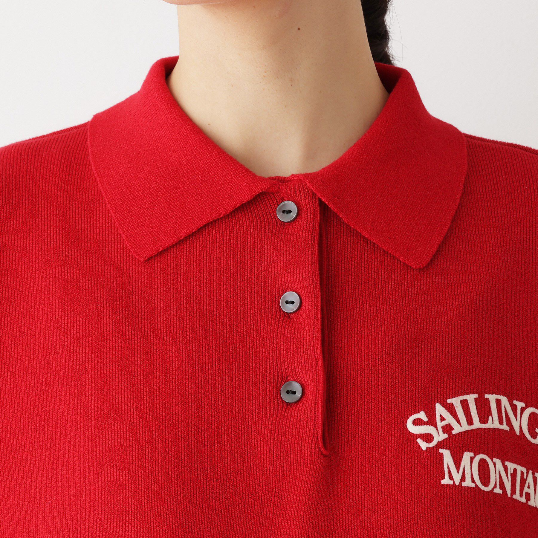 Dessin「【洗える】フロッキーロゴ入り襟付きニット」|ニット・セーター|