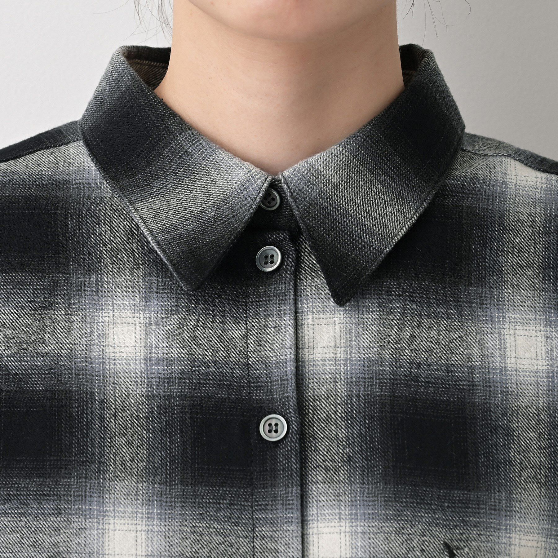 Dessin「【洗える】起毛オンブレーチェック柄シャツ」|シャツ・ブラウス|