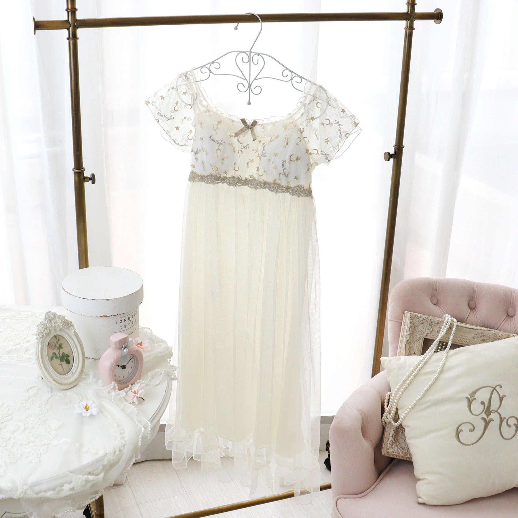 Risa Magli「ホリー カップ付マキシワンピース」|インナー|アイボリー(004)