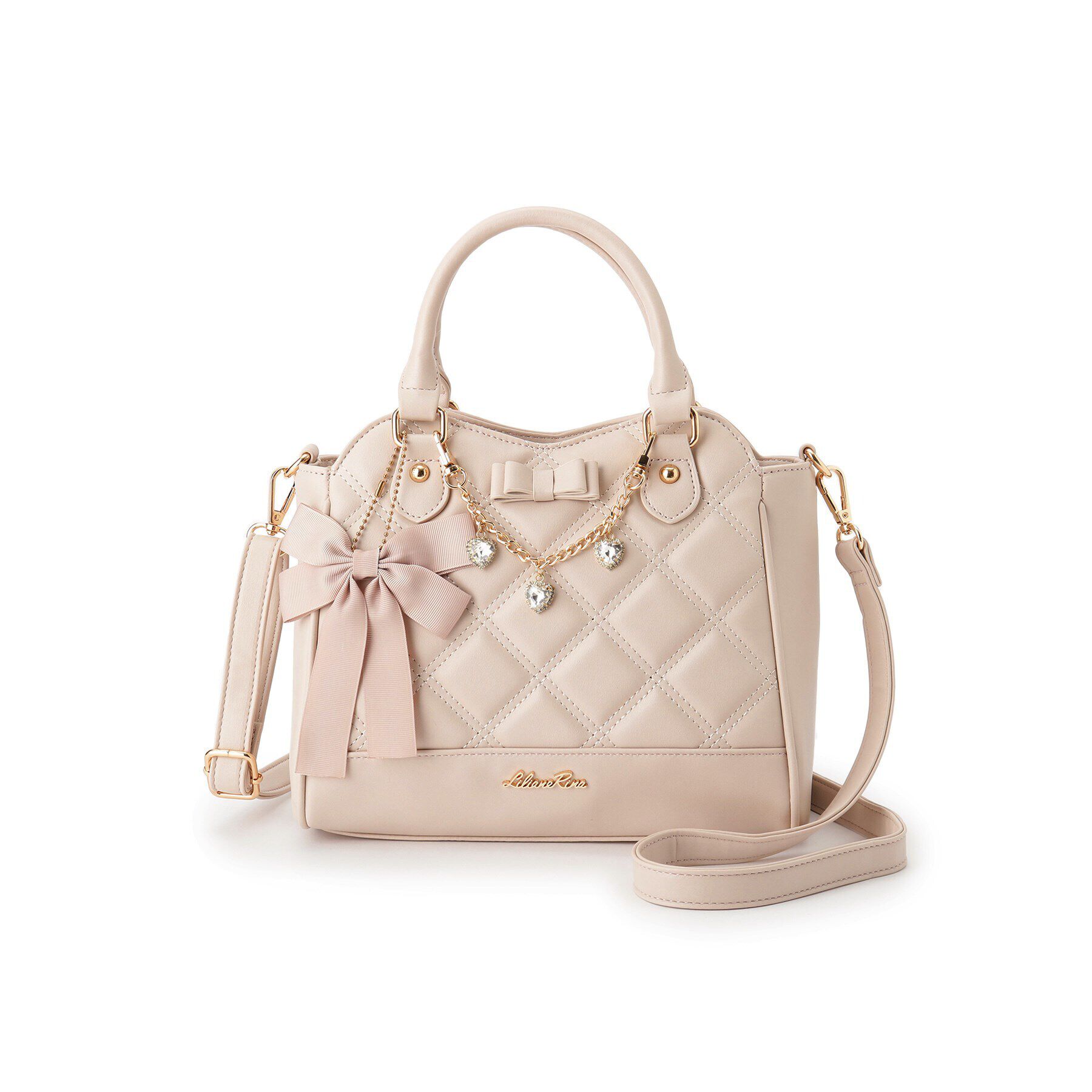 Ober Tashe「Wキルトチャーム付2WAYボストン」|ボストンバッグ|ﾍﾞｰｼﾞｭ(952)