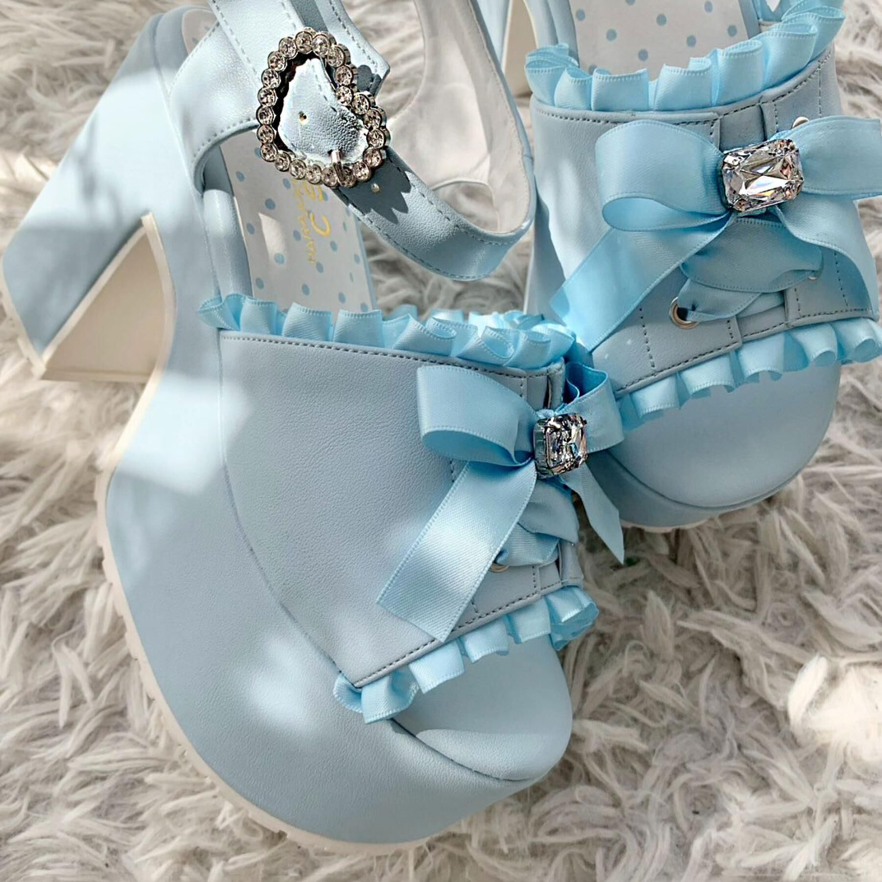 csT&P「地雷系 厚底リボンレースアップサンダル」|サンダル|