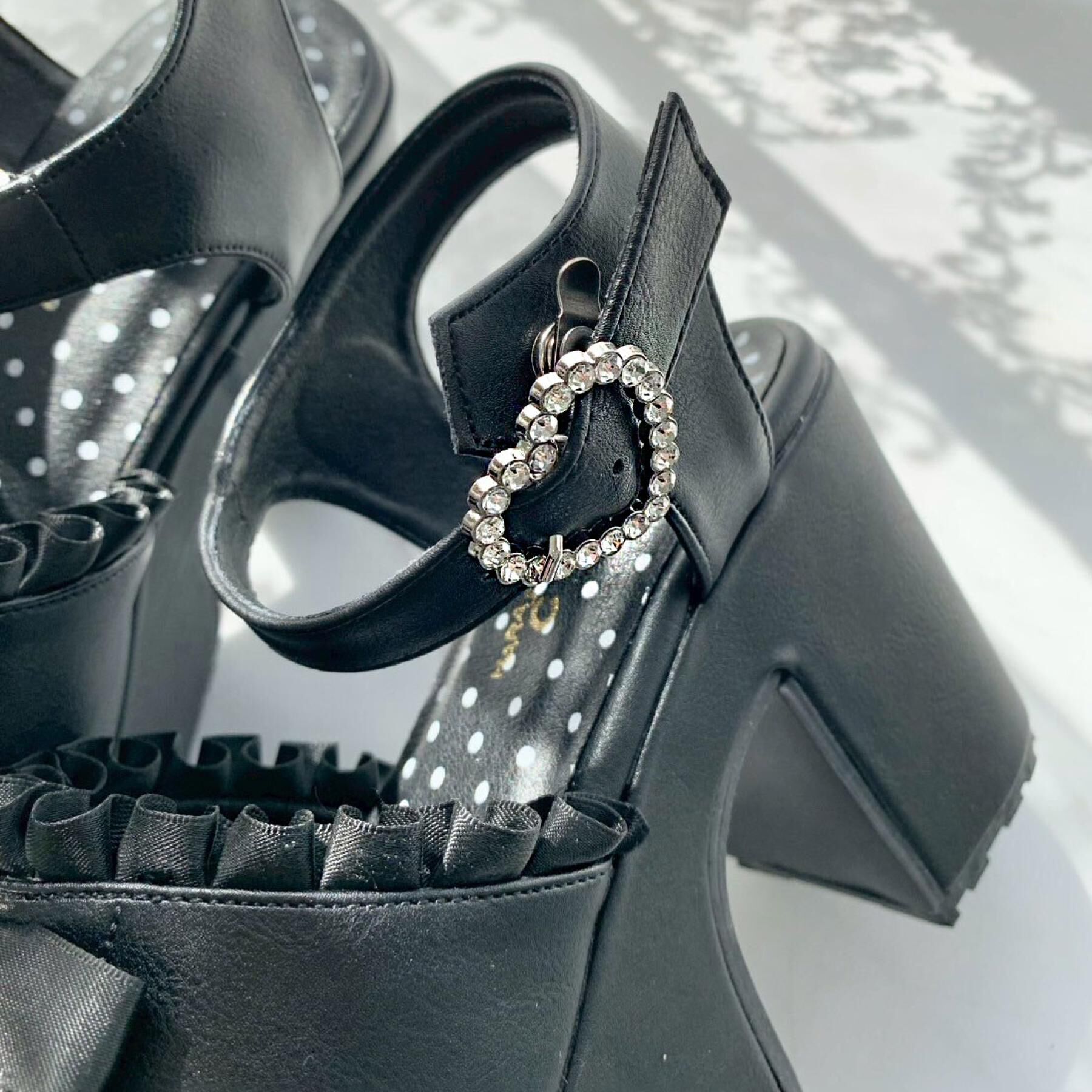 csT&P「地雷系 厚底リボンレースアップサンダル」|サンダル|