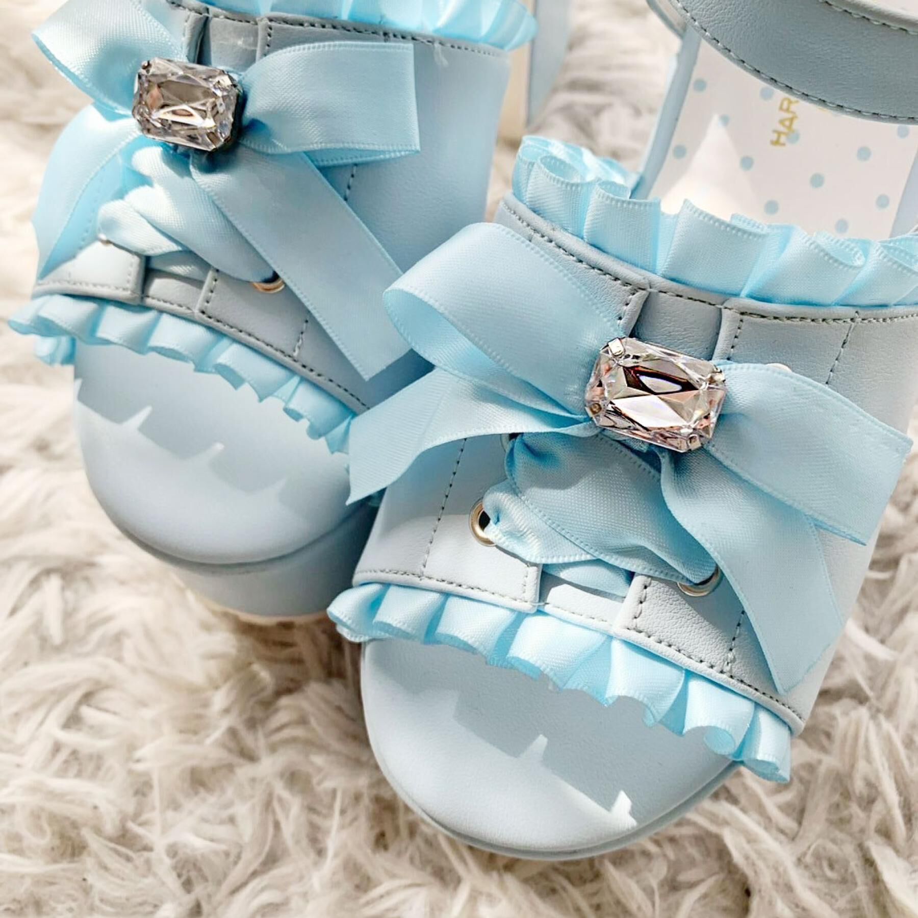 csT&P「地雷系 厚底リボンレースアップサンダル」|サンダル|