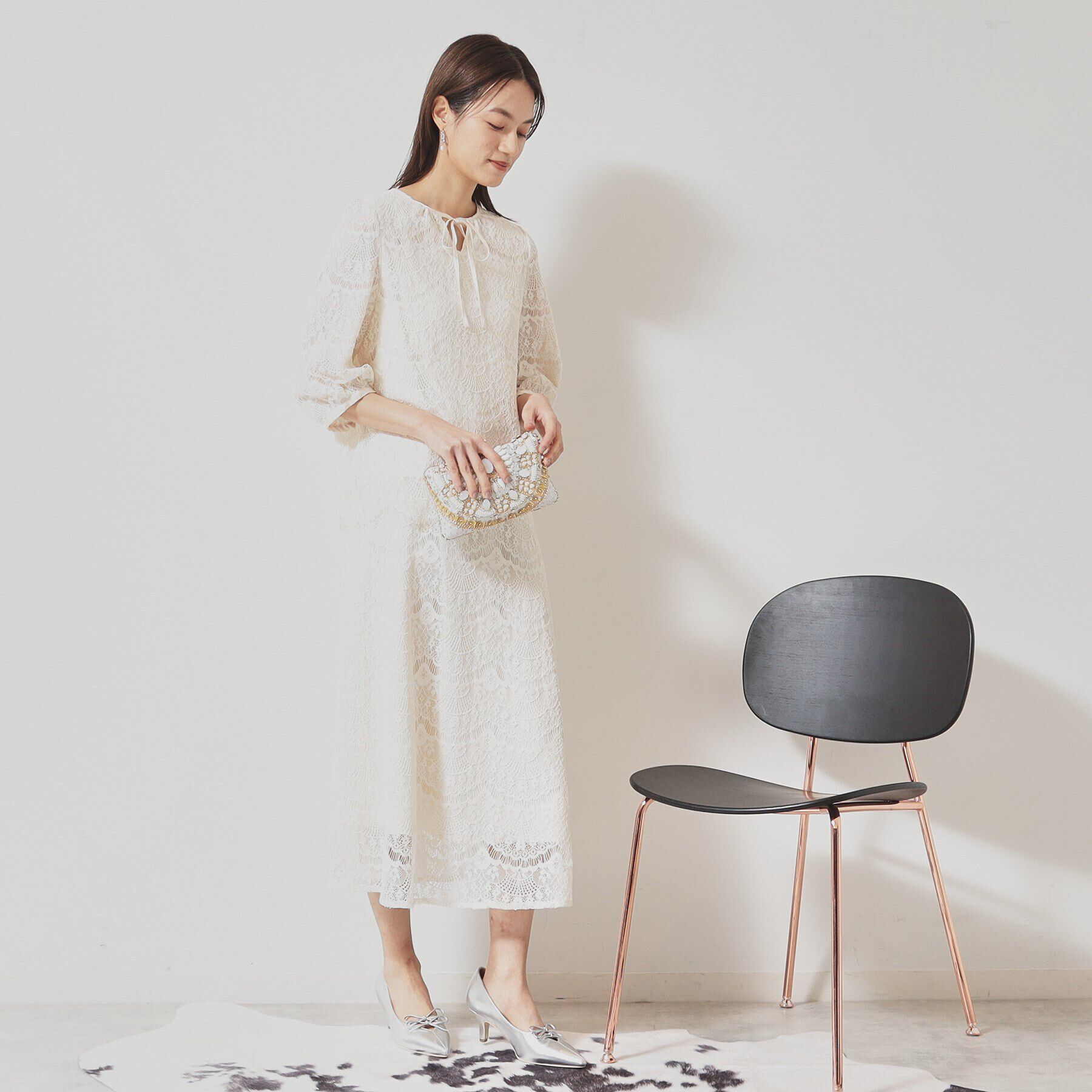 SunaUna「【春色／セットアップ可】裾スカラレースブラウス」|シャツ・ブラウス|