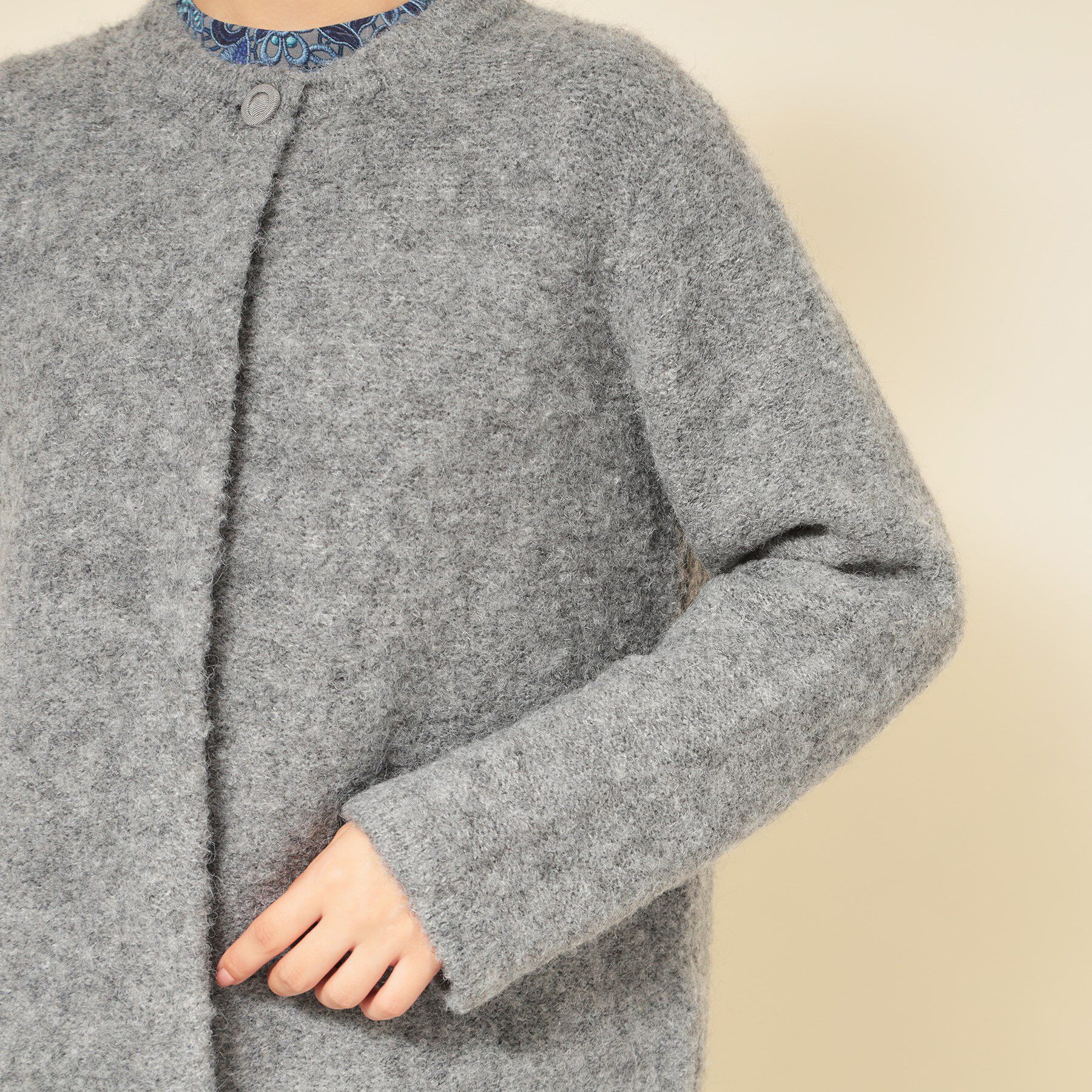 SunaUna「【ループヤーン／ふんわり】ミドル丈カーディガン」|カーディガン|