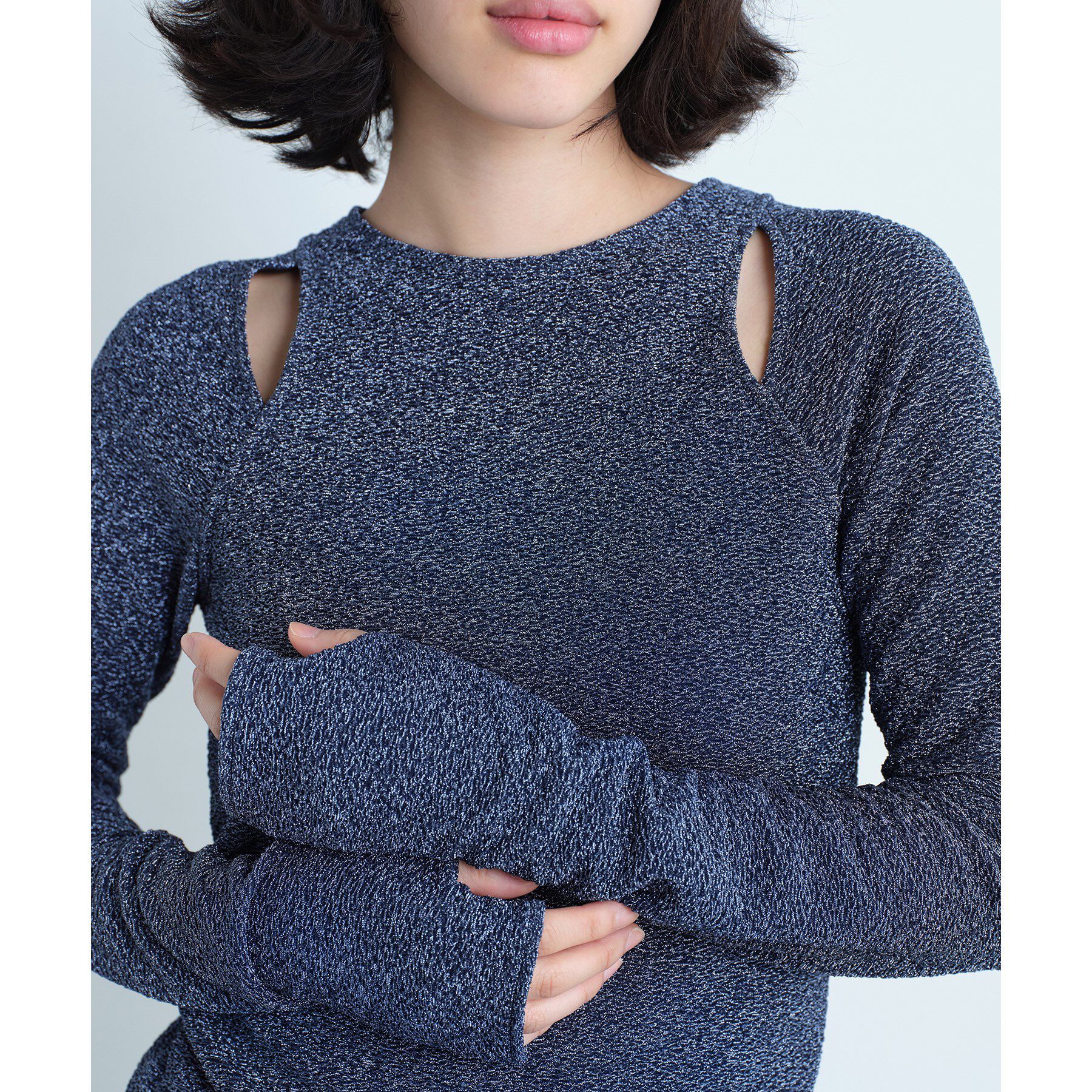 CODE A「cut－out lame top」|Tシャツ・カットソー|