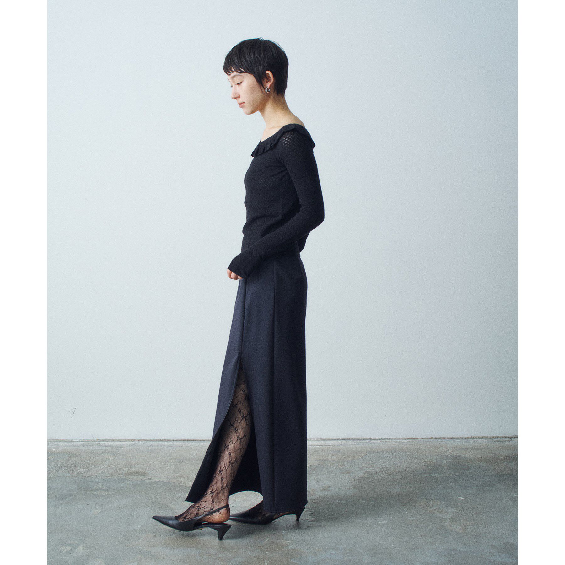 CODE A「frill lace knit pullover」|ニット・セーター|