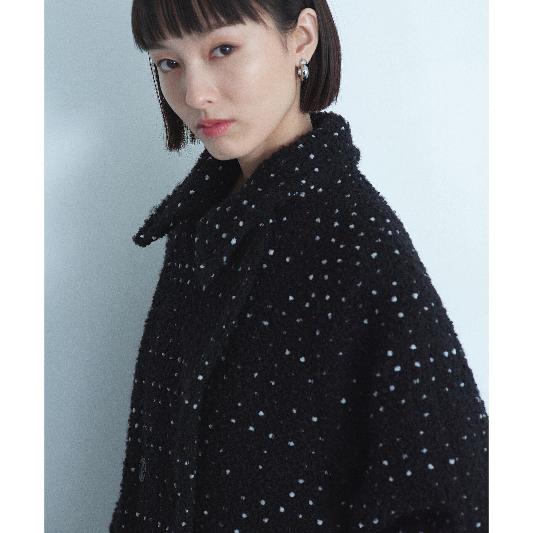 CODE A「dot tweed coat」|チェスターコート|