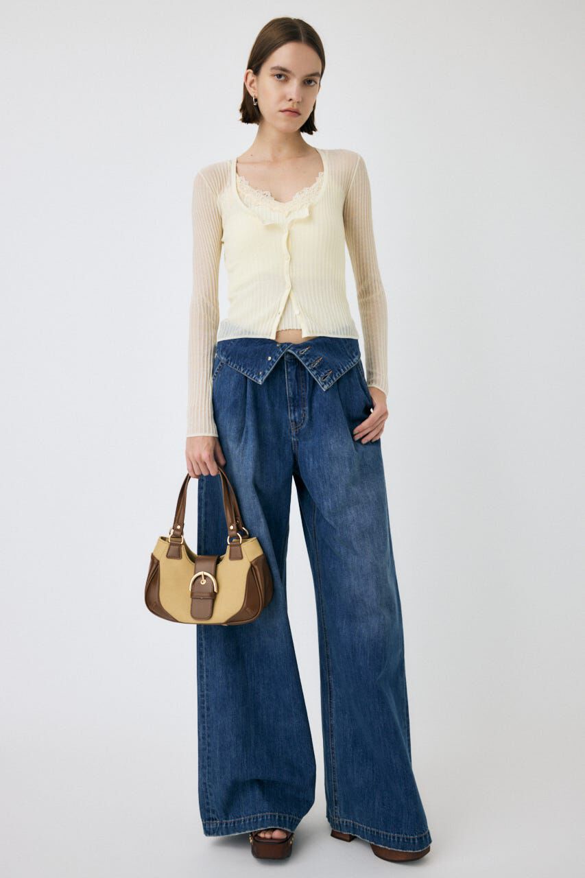 MOUSSY「LACE TRIM RIB キャミソール」|キャミソール|