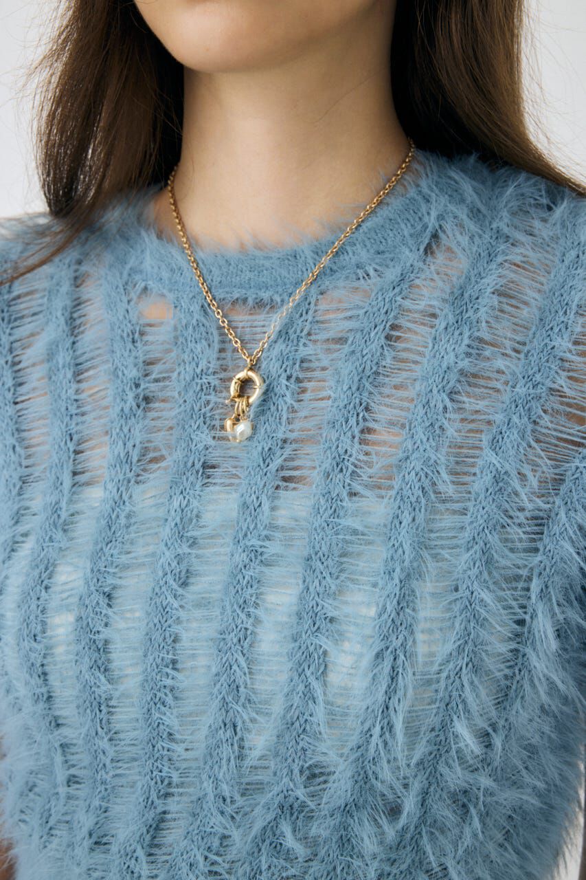 MOUSSY「SHEER SHAGGY ニット」|ニット・セーター|