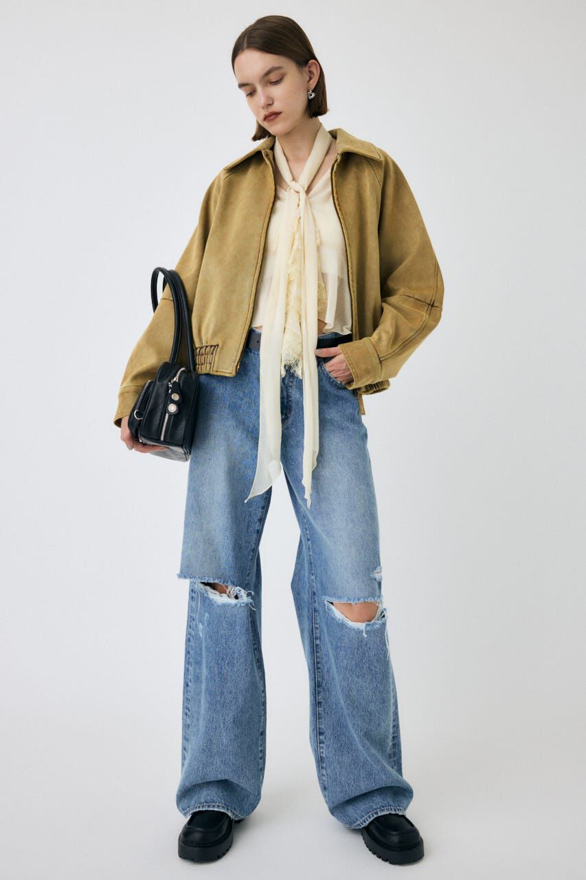 MOUSSY「LACE TRIM TIE ブラウス」|シャツ・ブラウス|