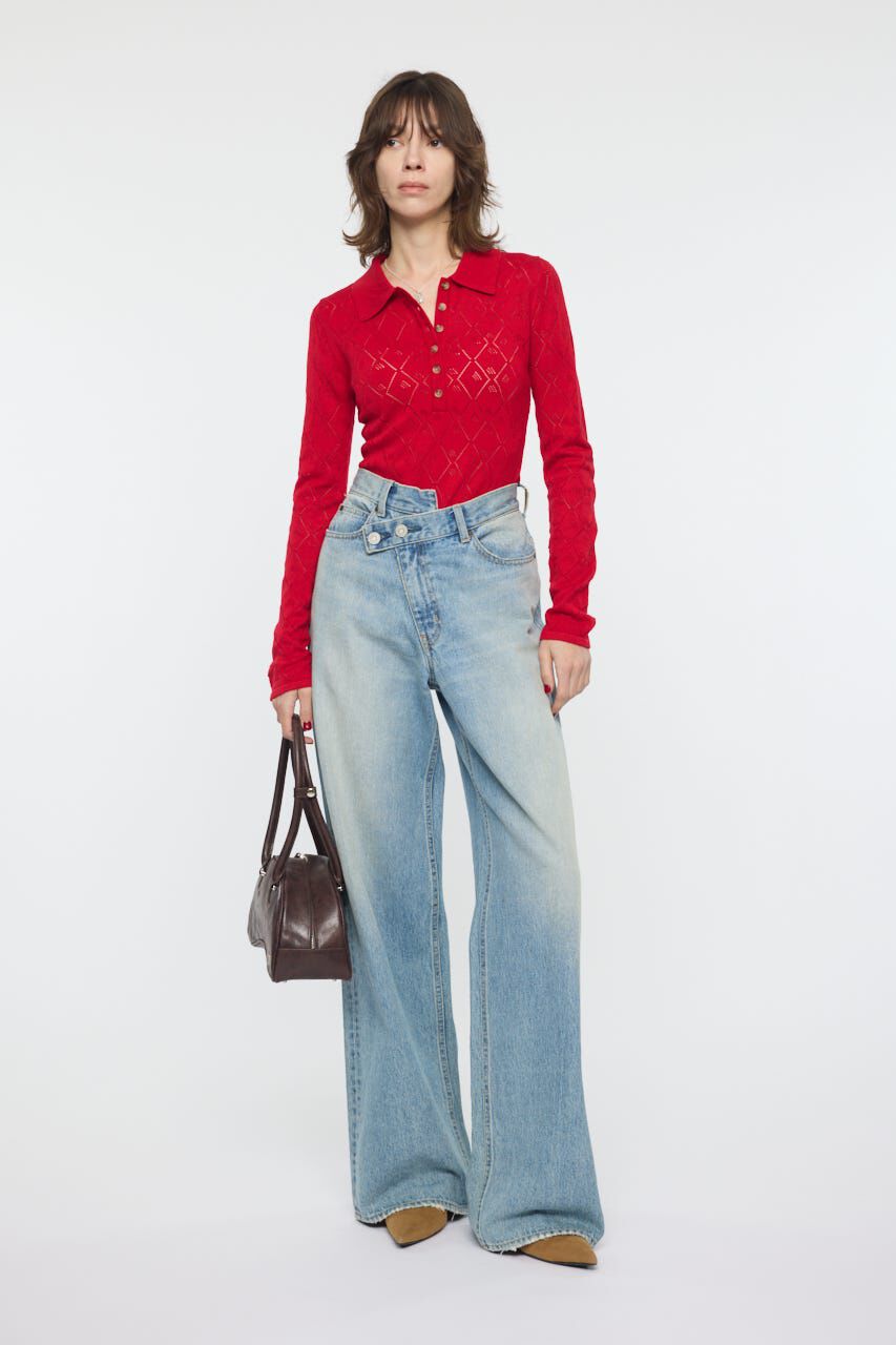 MOUSSY「EYELET KNIT ボディスーツ」|ニット・セーター|