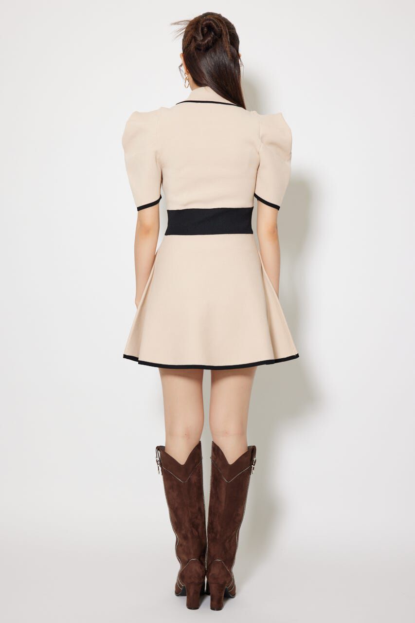 rienda「テーラードカラーミニフレアニットワンピース」|ワンピース|