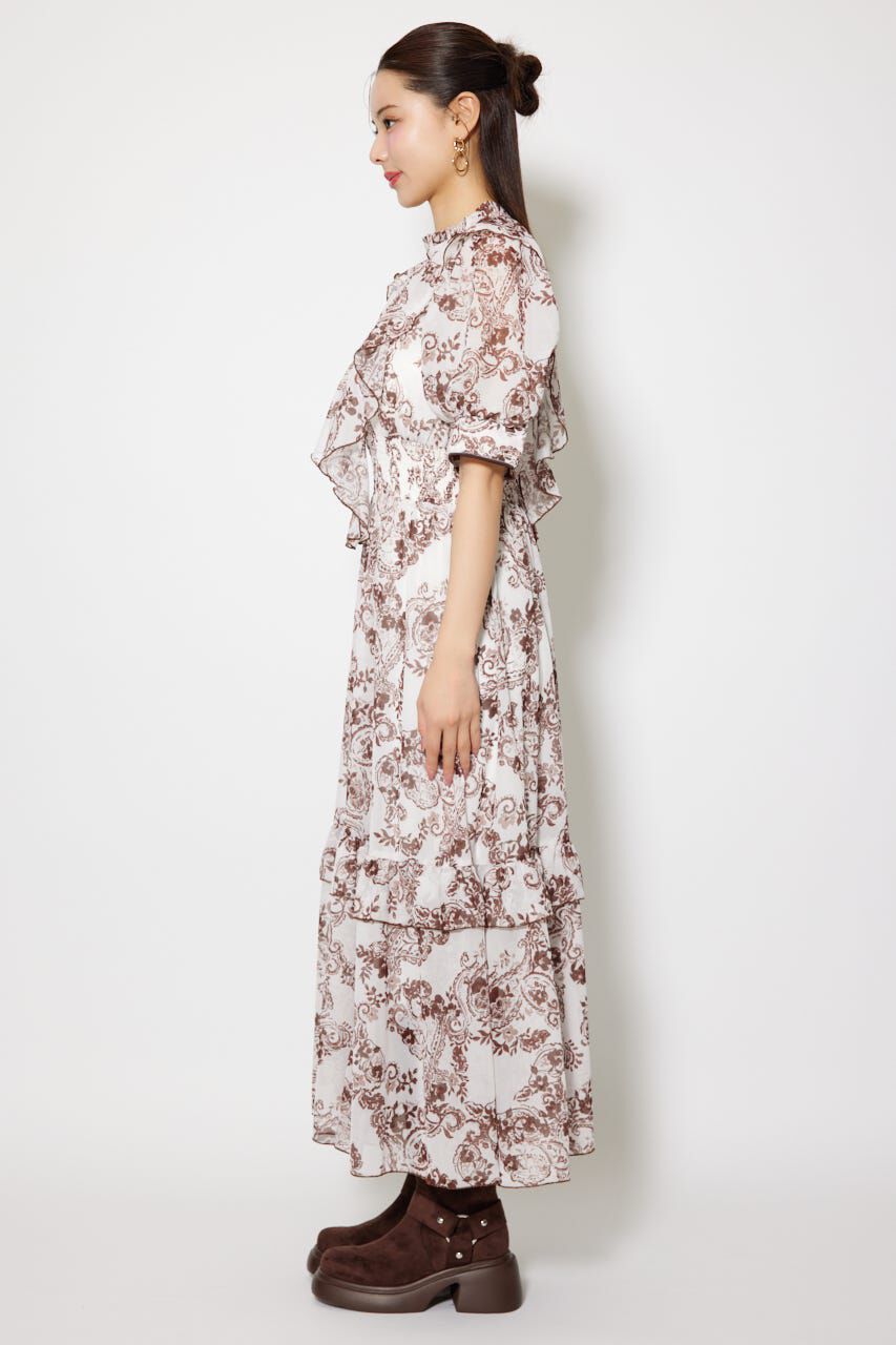 rienda「フロントロングフリルマルチパターンワンピース」|ワンピース|