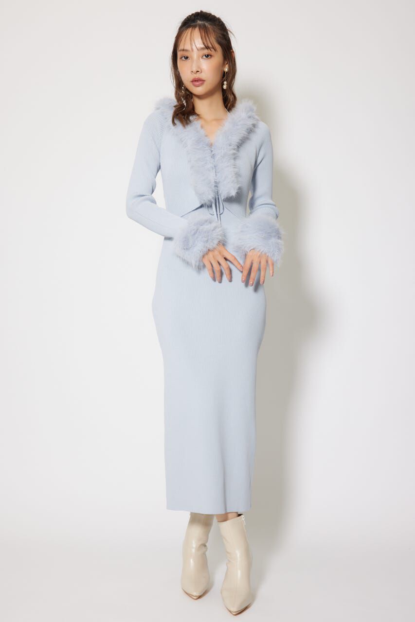 rienda「フェイクファーレディーニットワンピース」|ワンピース|