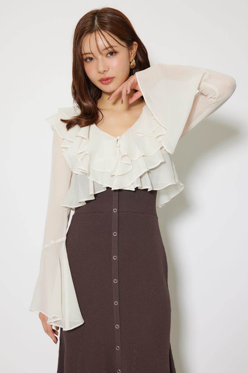 rienda「カーディガンセットニットマーメイドワンピース」|ワンピース|