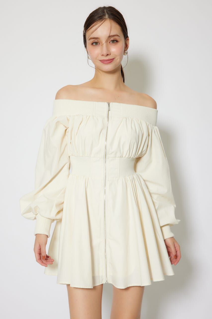 rienda「MA-1オフショルロングスリーブミニワンピース」|ワンピース|