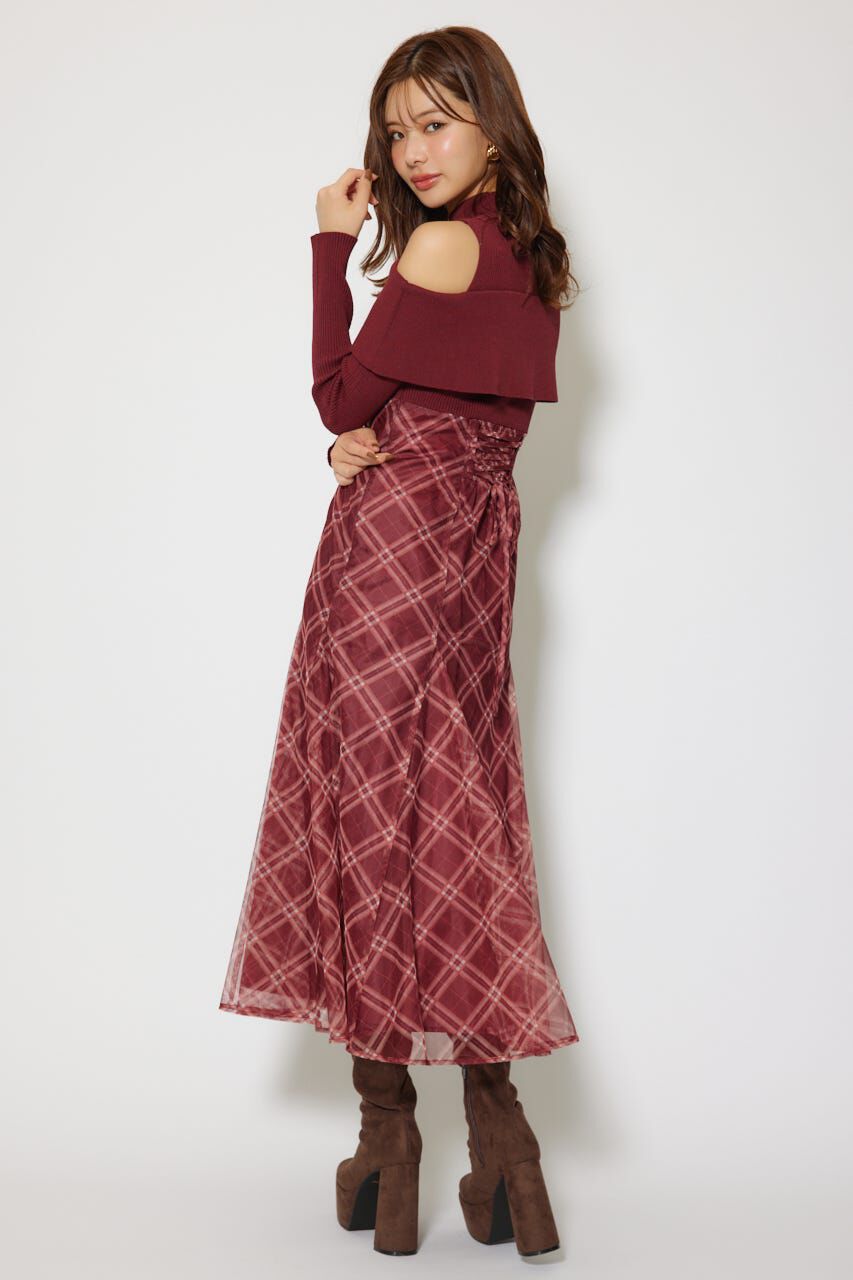 rienda「ドッキングオフショルニットフレアワンピース」|ワンピース|