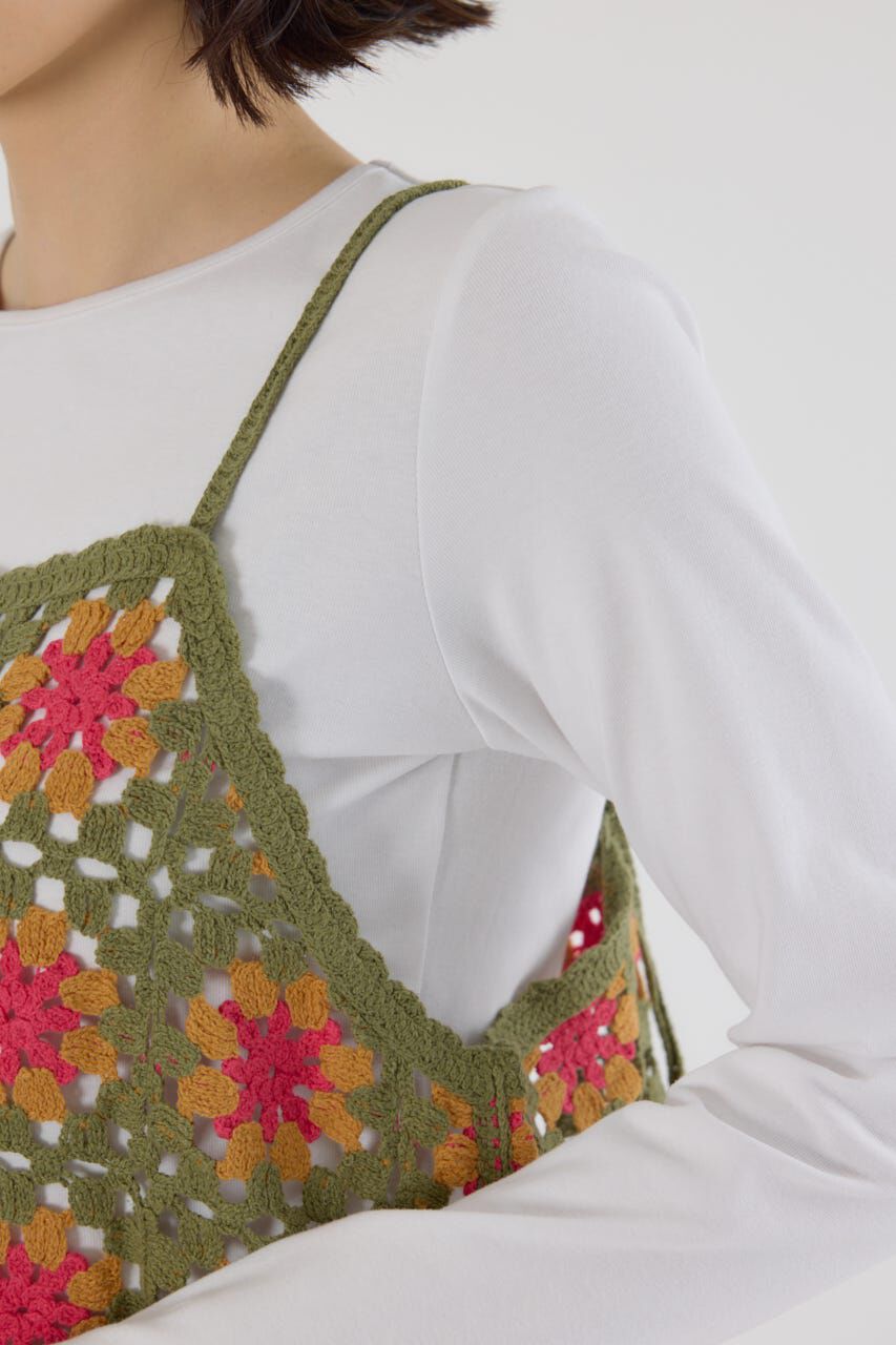 RODEO CROWNS「FLOWERクロシェキャミソール」|キャミソール|