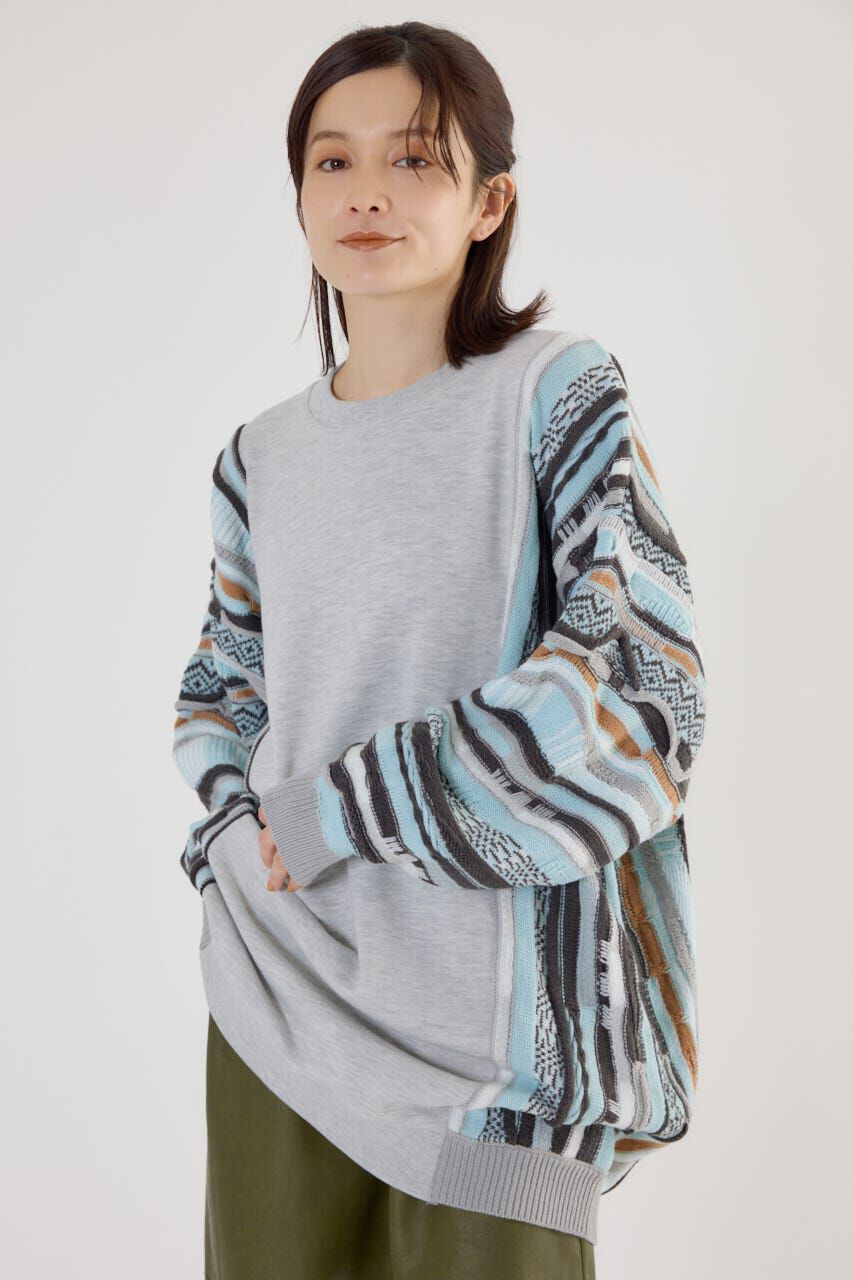 RODEO CROWNS「3D マルチカラーニットドッキングチュニック」|ニット・セーター|柄SAX5