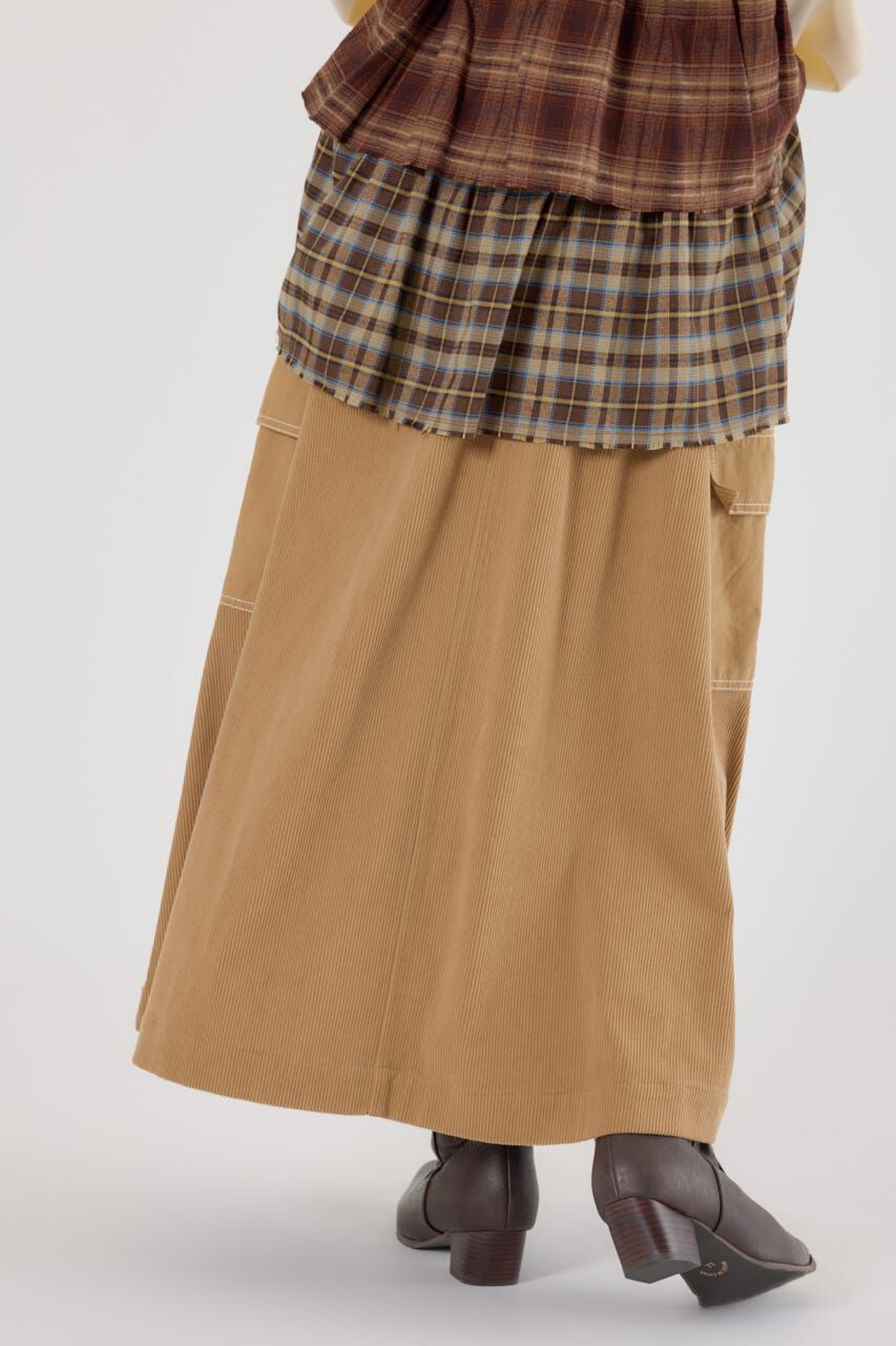 RODEO CROWNS「テープベルト異素材切替カーゴスカート」|スカート|