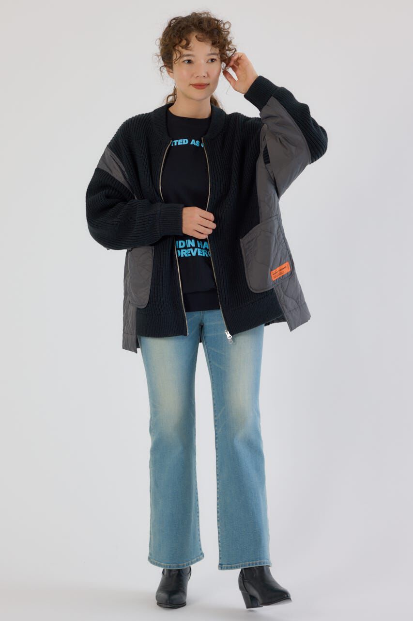 RODEO CROWNS「キルトドッキングニットブルゾン」|カーディガン|