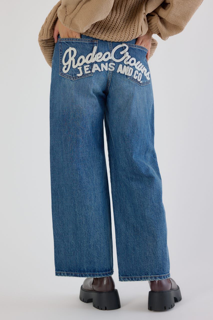 RODEO CROWNS「HIP EMB LOOSE DENIM」|デニム|BLU