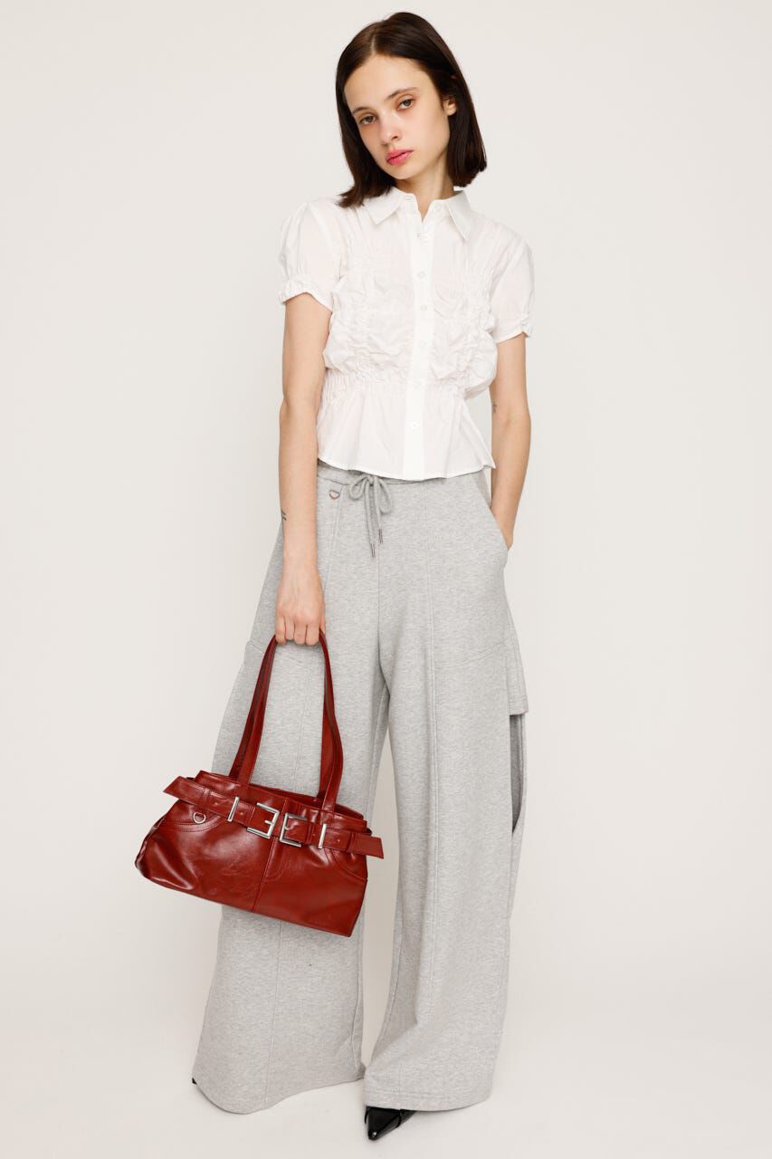 SLY「RANDOM SHIRRING S／SLEEVE トップス」|シャツ・ブラウス|