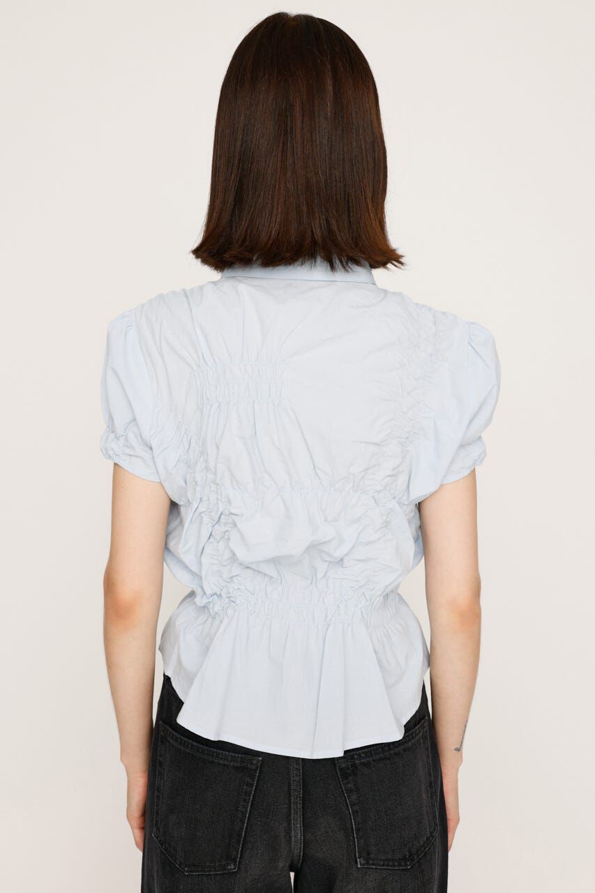 SLY「RANDOM SHIRRING S／SLEEVE トップス」|シャツ・ブラウス|