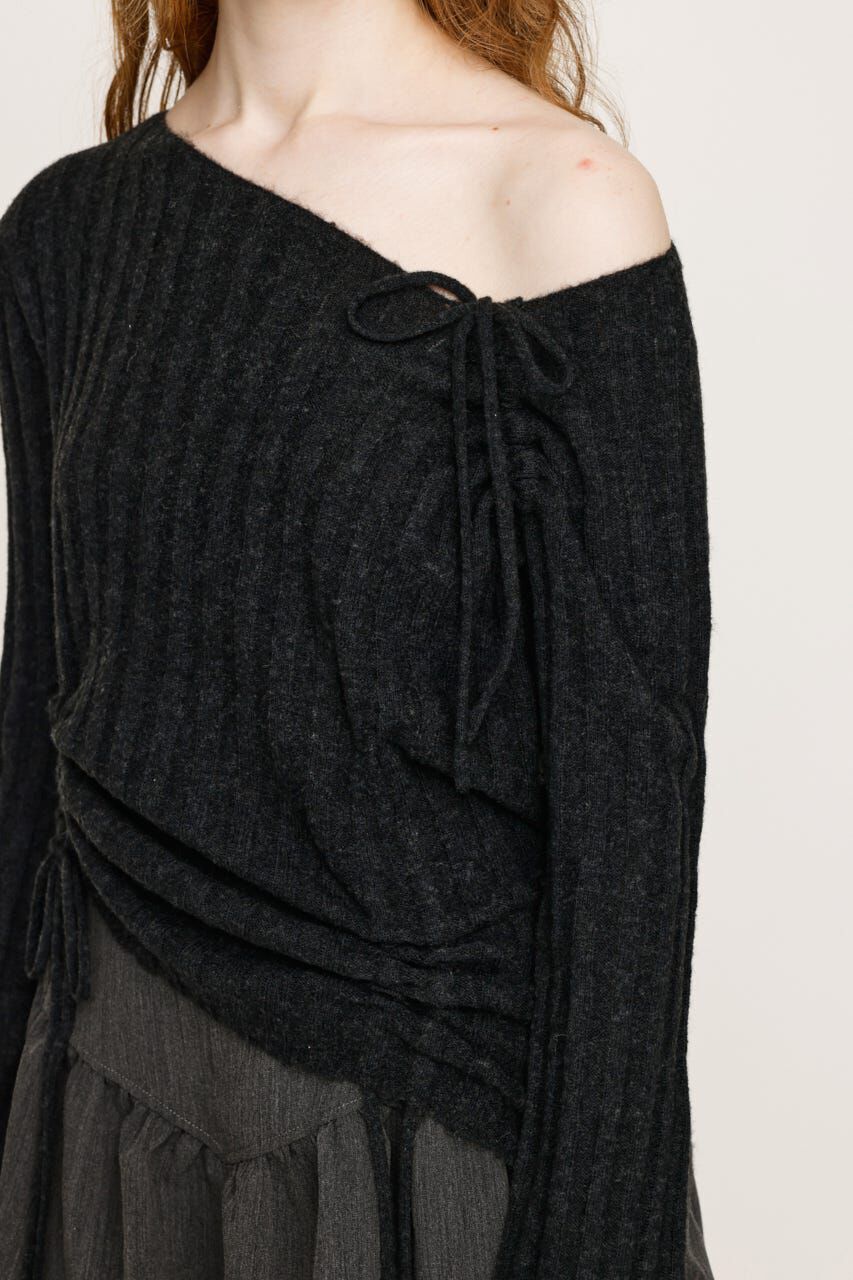 SLY「GATHER RIBBON KNIT トップス」|ニット・セーター|