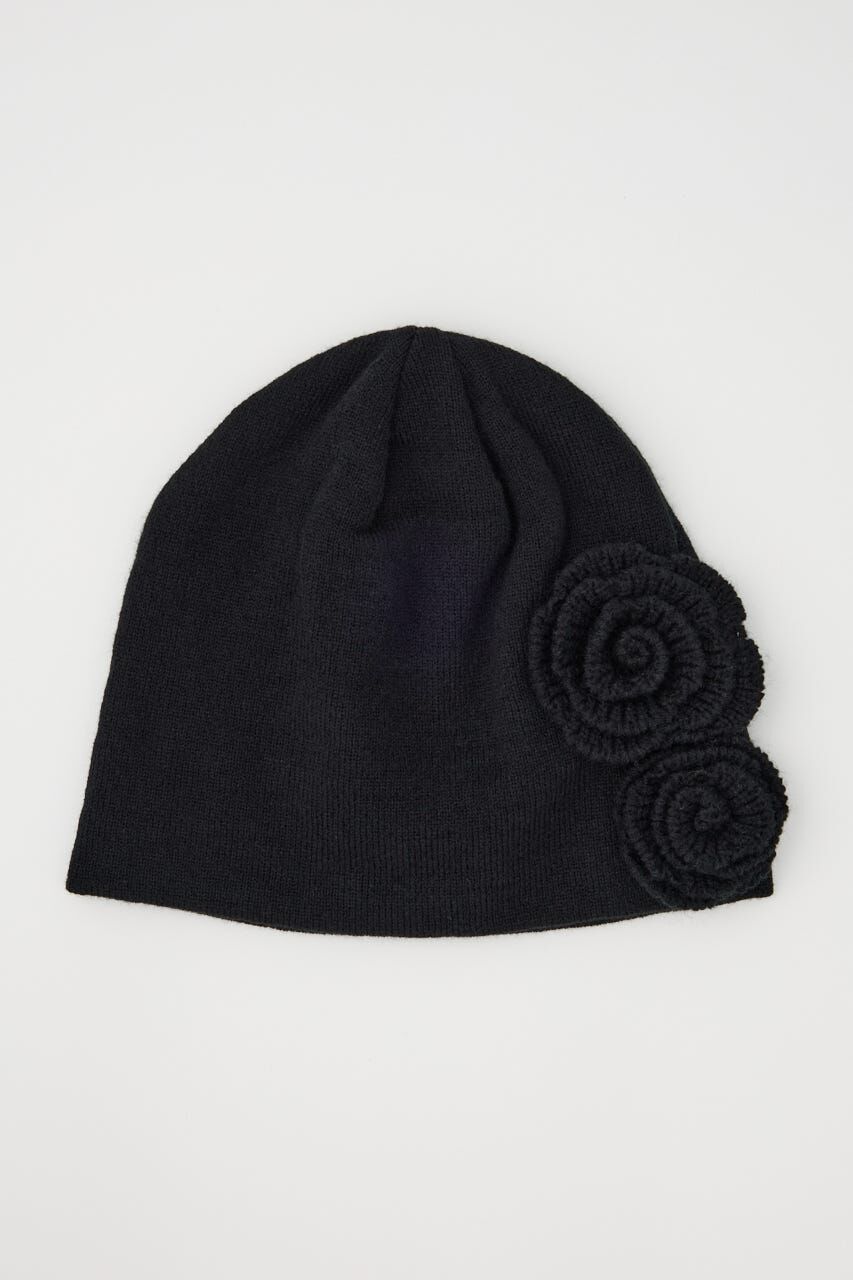 SLY「FLOWER MOTIF KNIT BEANIE」|その他|BLK