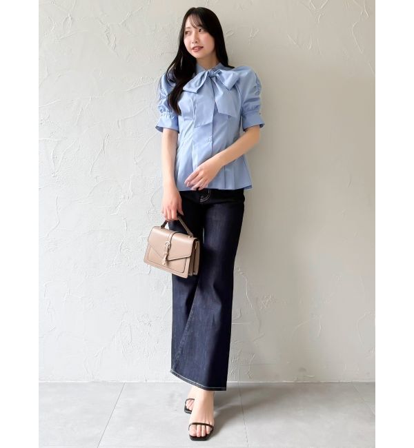 dazzlin「ペプラムタックボウタイブラウス」|シャツ・ブラウス|