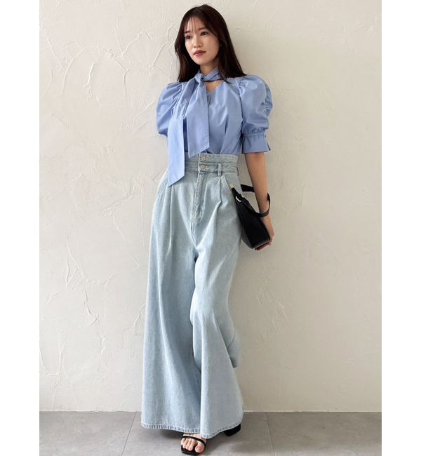 dazzlin「ペプラムタックボウタイブラウス」|シャツ・ブラウス|