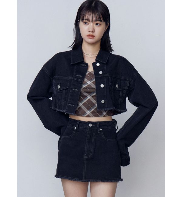 EMODA「ショートデニムブルゾン」|デニムジャケット|